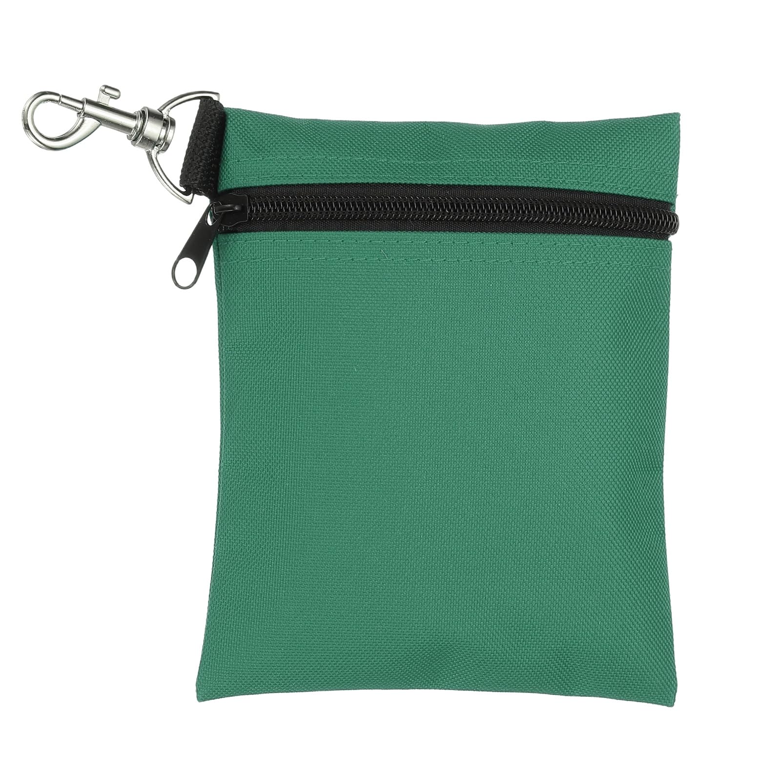 sourcing map Golf Tee Pouch, 5.5" x 6.7" Professional Zipper Golf Tee Bag Accessories Pocket Gear Clip Bag with Metal Lobster Claw Clip Organizer Storage Bags for Men and Women, Dark Green