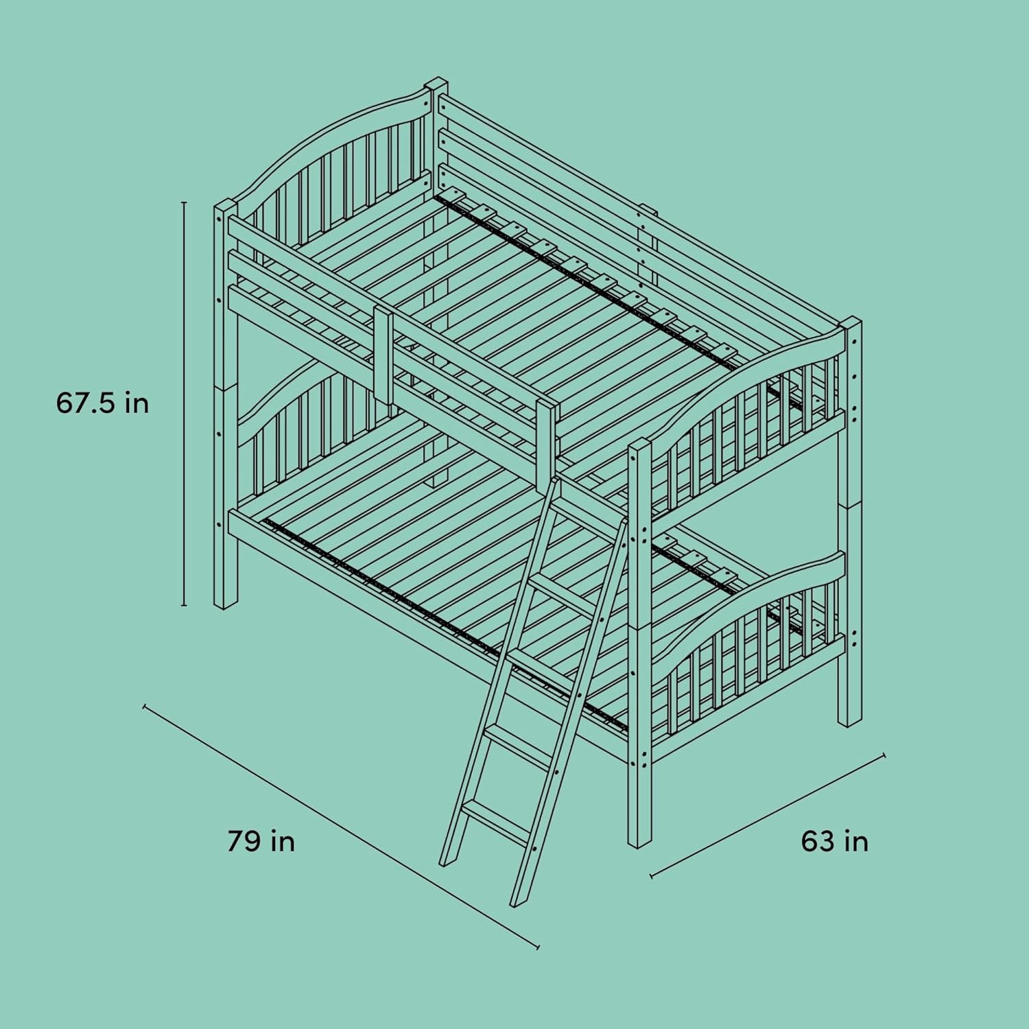 Storkcraft Long Horn Twin-Over-Twin Bunk Bed (Natural) - GREENGUARD Gold Certified, Converts to 2 Individual Twin beds