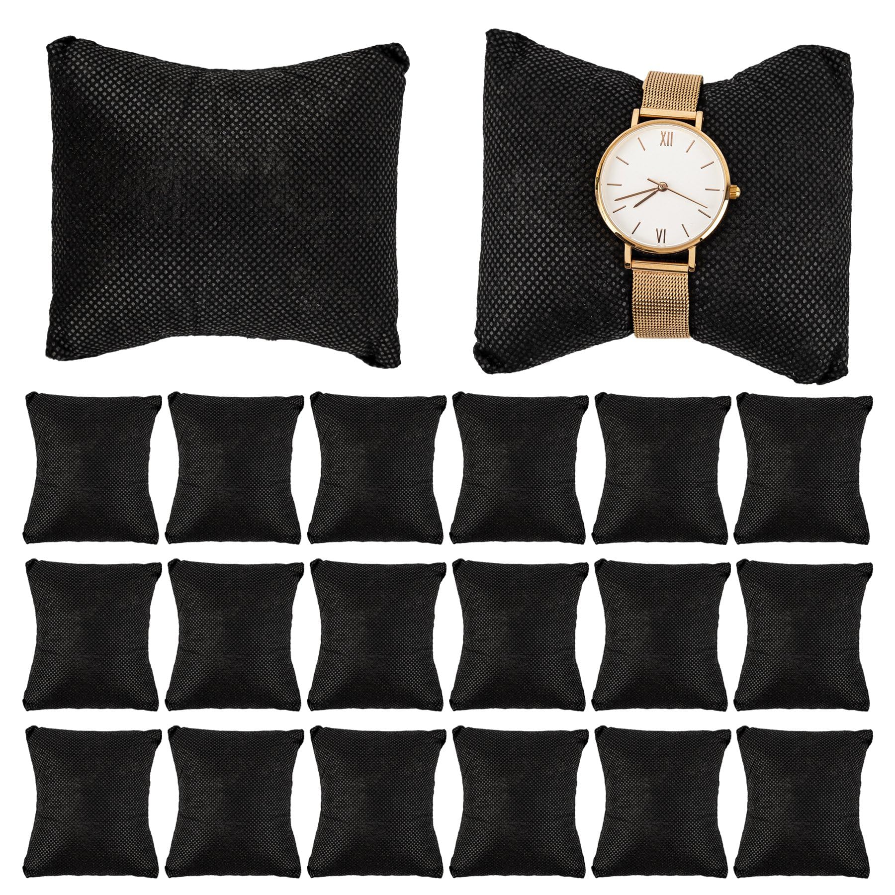 Framendino, 20 Pack Non Woven Bracelet Watch Pillow Display for Jewelry Black