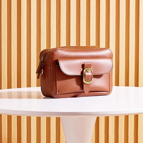 Miniatura 2 de Bolso cruzado de cuero vegano para mujer, estilo vintage, cuadrado, estilo retro, pequeño, casual, bolso de hombro simple