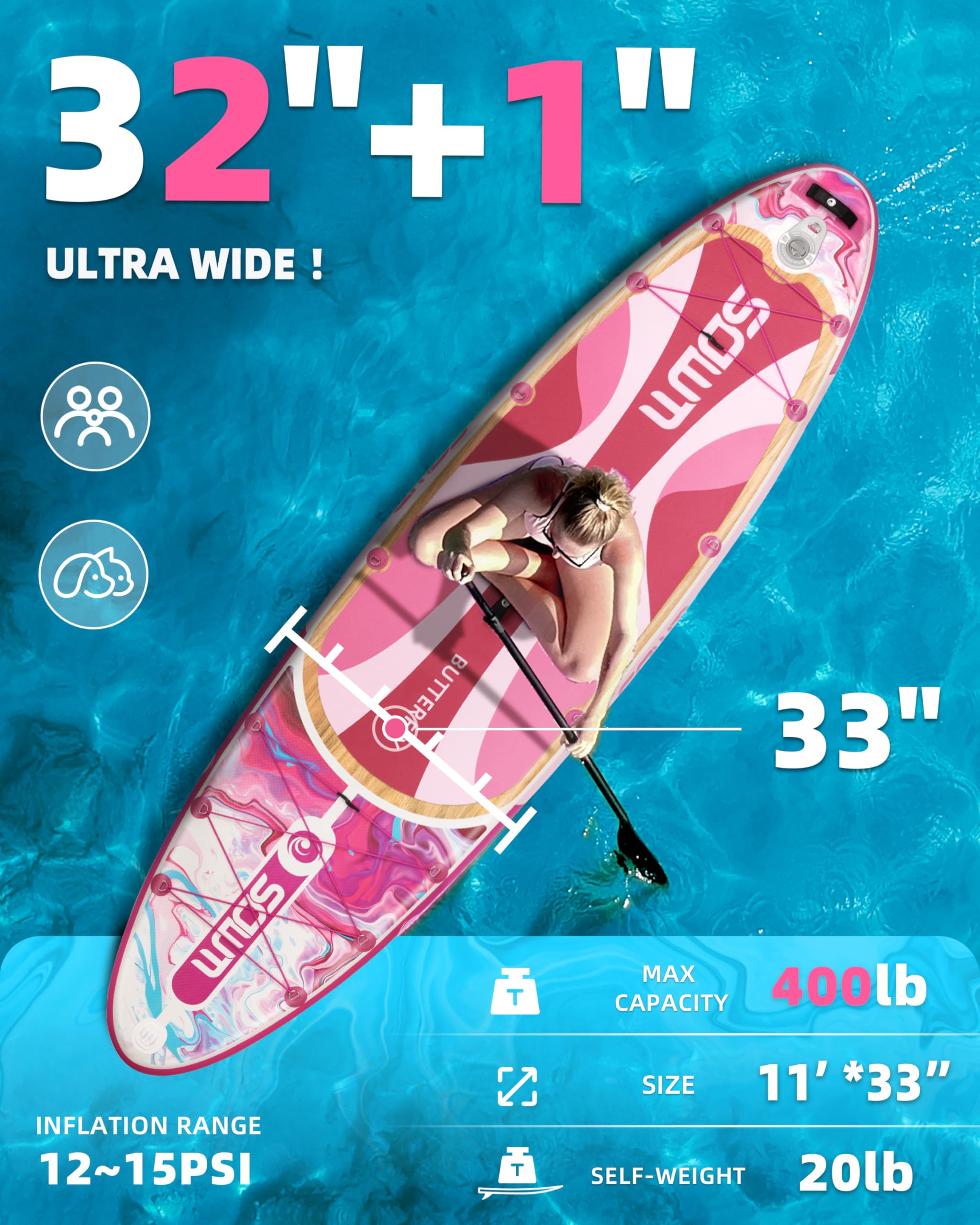 SOWM のインフレータブル（空気入れ式）パドルボード11'x33\" in Amazon | SOWM スタンドアップ・パドルボード11'x33