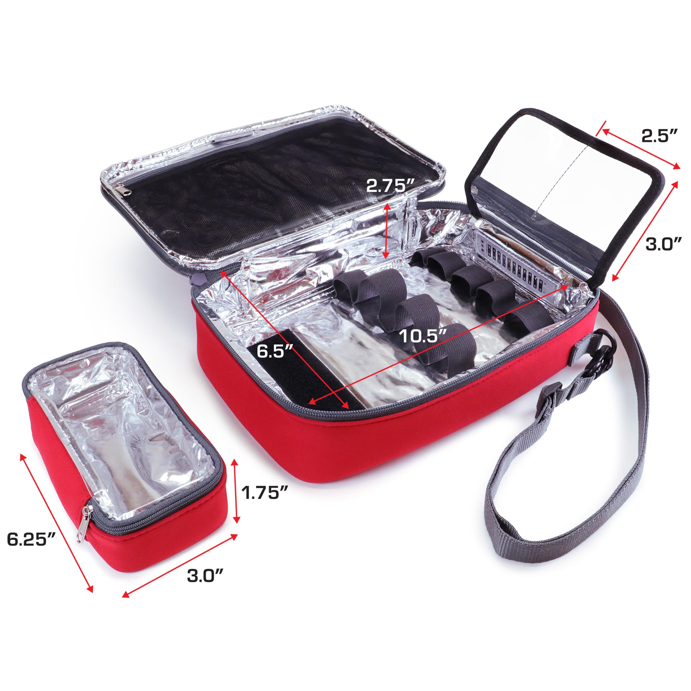 USA GEAR Custodia da Viaggio per Medicinali per Forniture - Custodia Isolata per Medicinali con Tracolla, per Riporre Flaconi di Medicinali, Insulina, EpiPen, Flaconi di Pillole e Altro (Solo Borsa)
