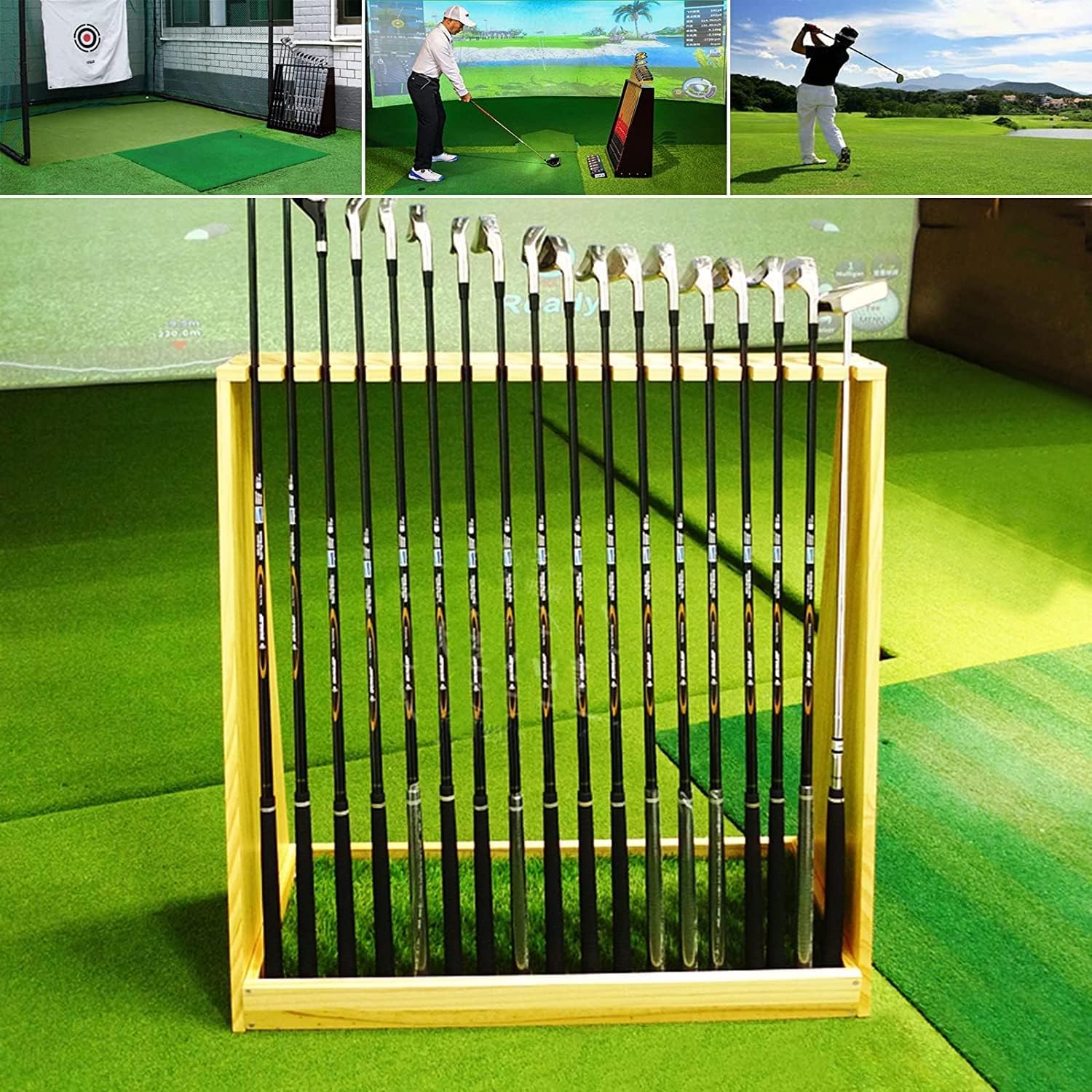 Extra Large Golf Club Storage Stand Rack for Men/Golfer, Small Golf Display Equipment, 18 Putters Garage Organizer Holder, Easy Assemble