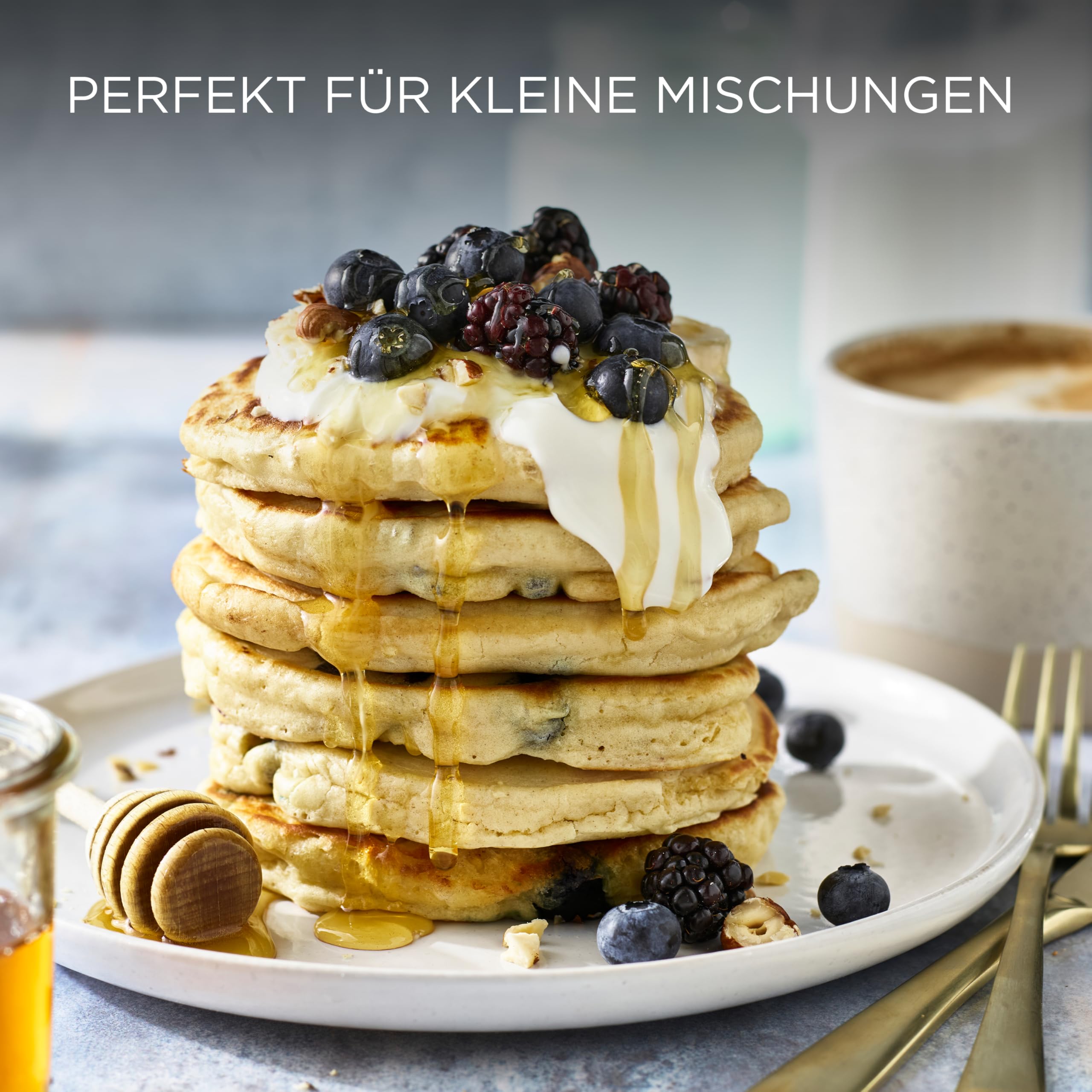 Kenwood QuickMix+ HMP50.000WH Handmixer - Handrührgerät mit variabler Geschwindigkeit und Pulsfunktion, inkl. Edelstahl-Knethaken und -Schneebesen zum Backen und Kochen, 650 Watt, Weiß