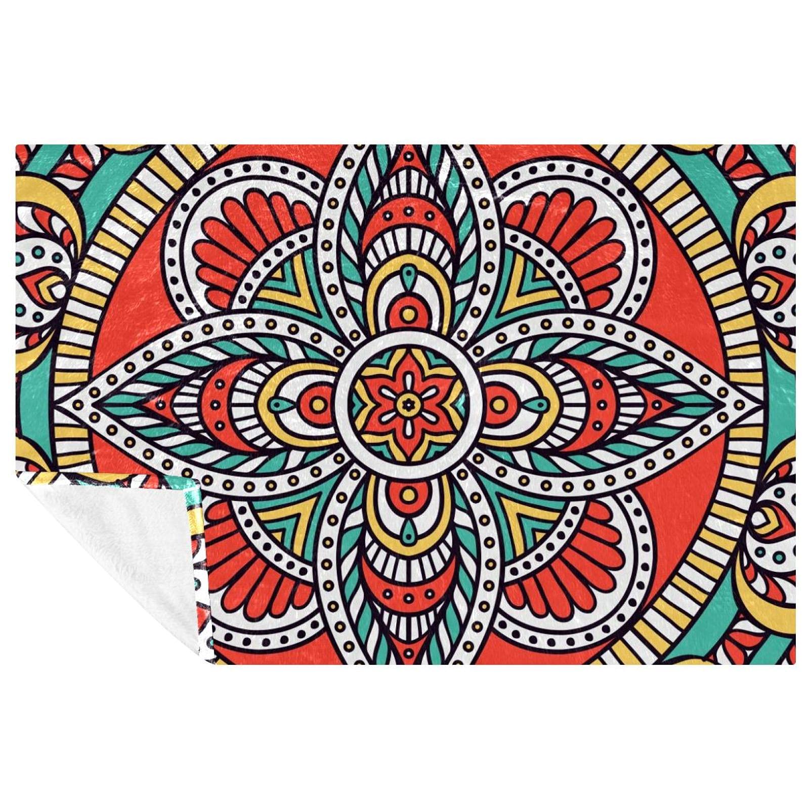 Plaid mandala chaud pour pique-nique et camping | Couverture douce 150x100 cm