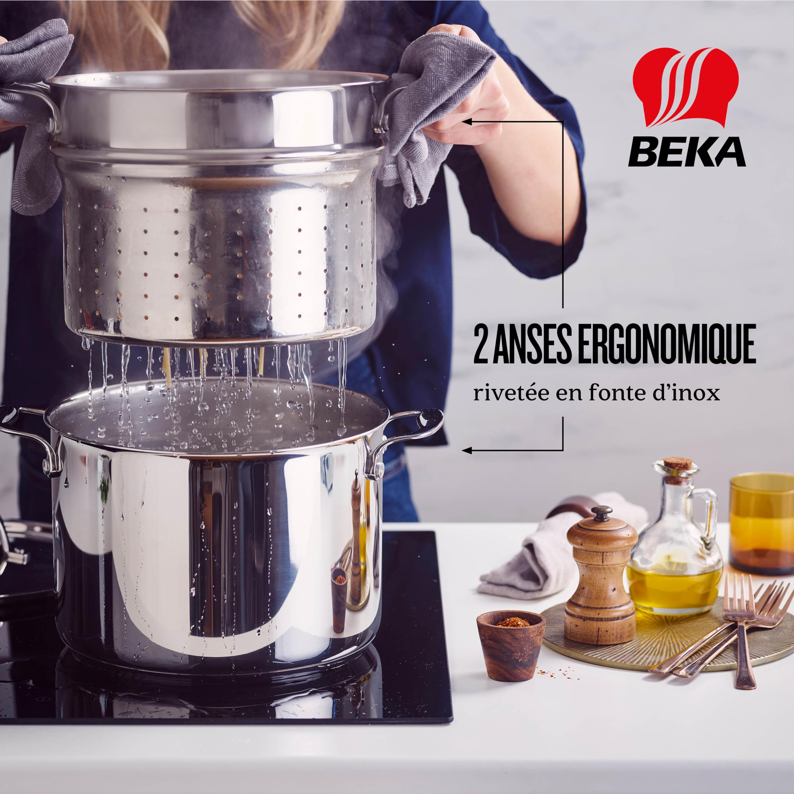 Beka Chef Cocedor de Pasta Acero Inoxidable 24 cm