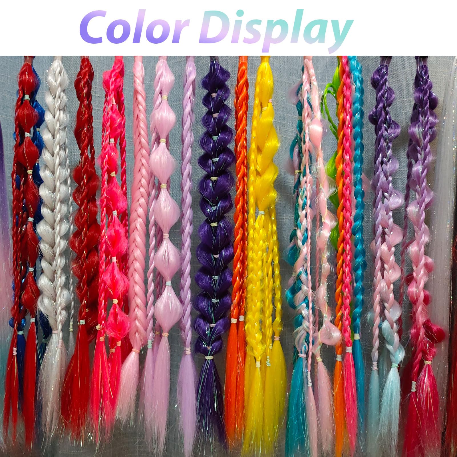 PINK PINK RAVE FESTIVAL HAIR PONYTAIL EXTENSION Neon Pink Rave Braids: Festival Hair Extensions - Etsy main image 3