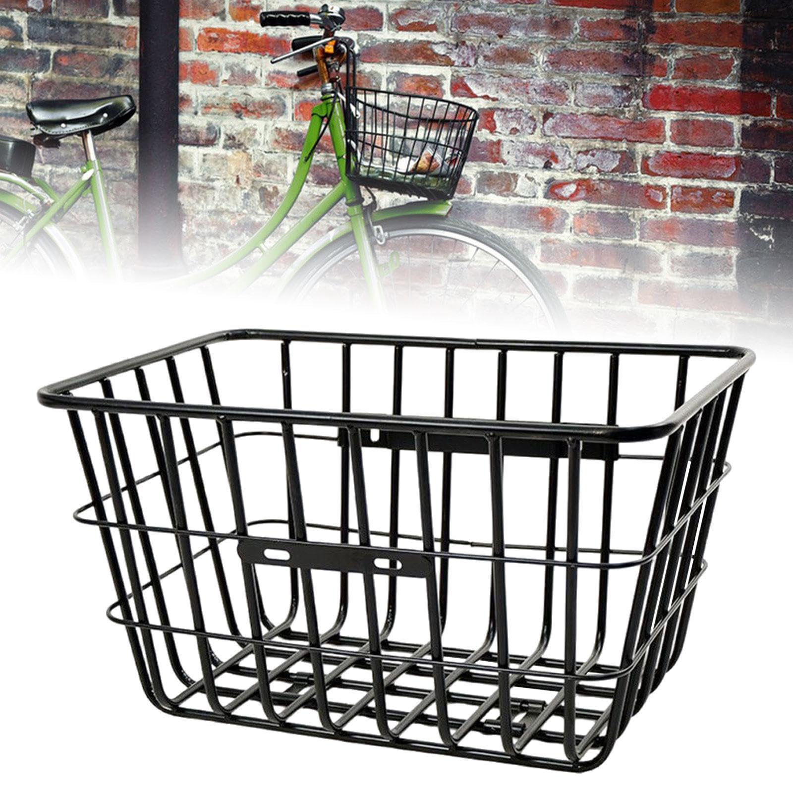 Panier Avant de Vélo Grande Capacité en Fer Robuste, Compatible avec La Plupart des Vélos et Vélos électriques, pour VTT.