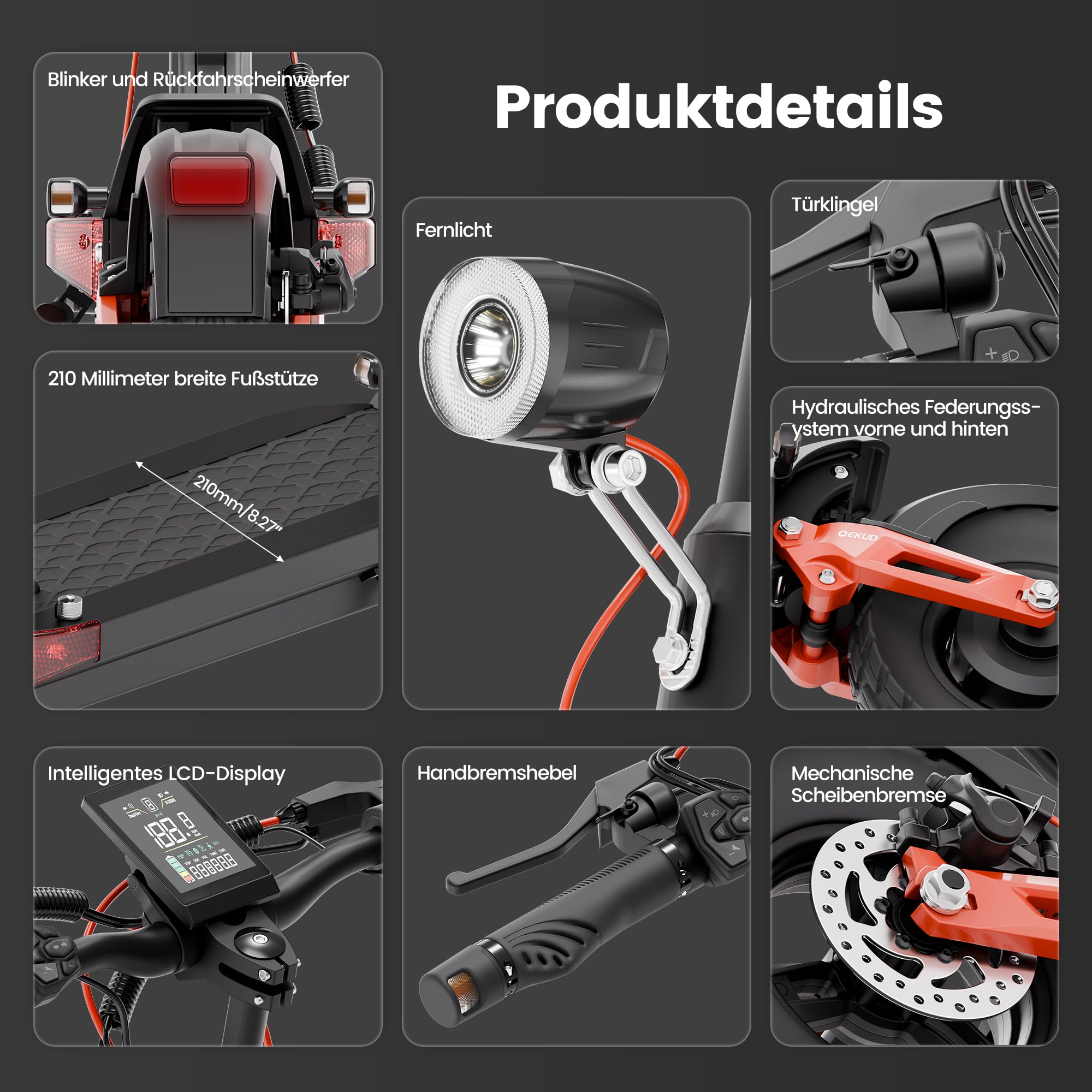 S5Pro/T6E/T6EPro E Patinete eléctrico plegable para adultos, para viajeros y uso diario