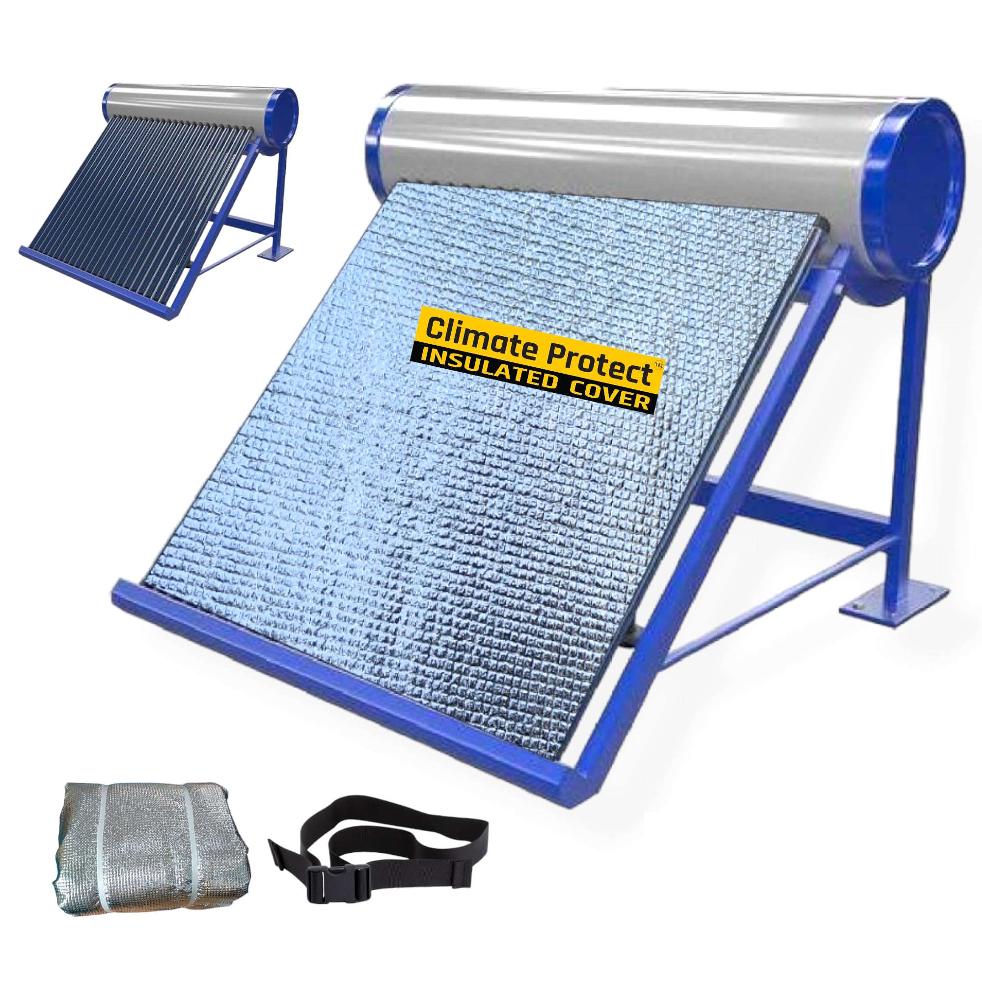 Solar Heater Protection Cover – 97% Heat Shield ☀️ | 8x8 ft Double-Layer Insulation Sheet with Straps | Prevents Solar Tube Cracks & Heat Damage | Boosts Efficiency & Durability