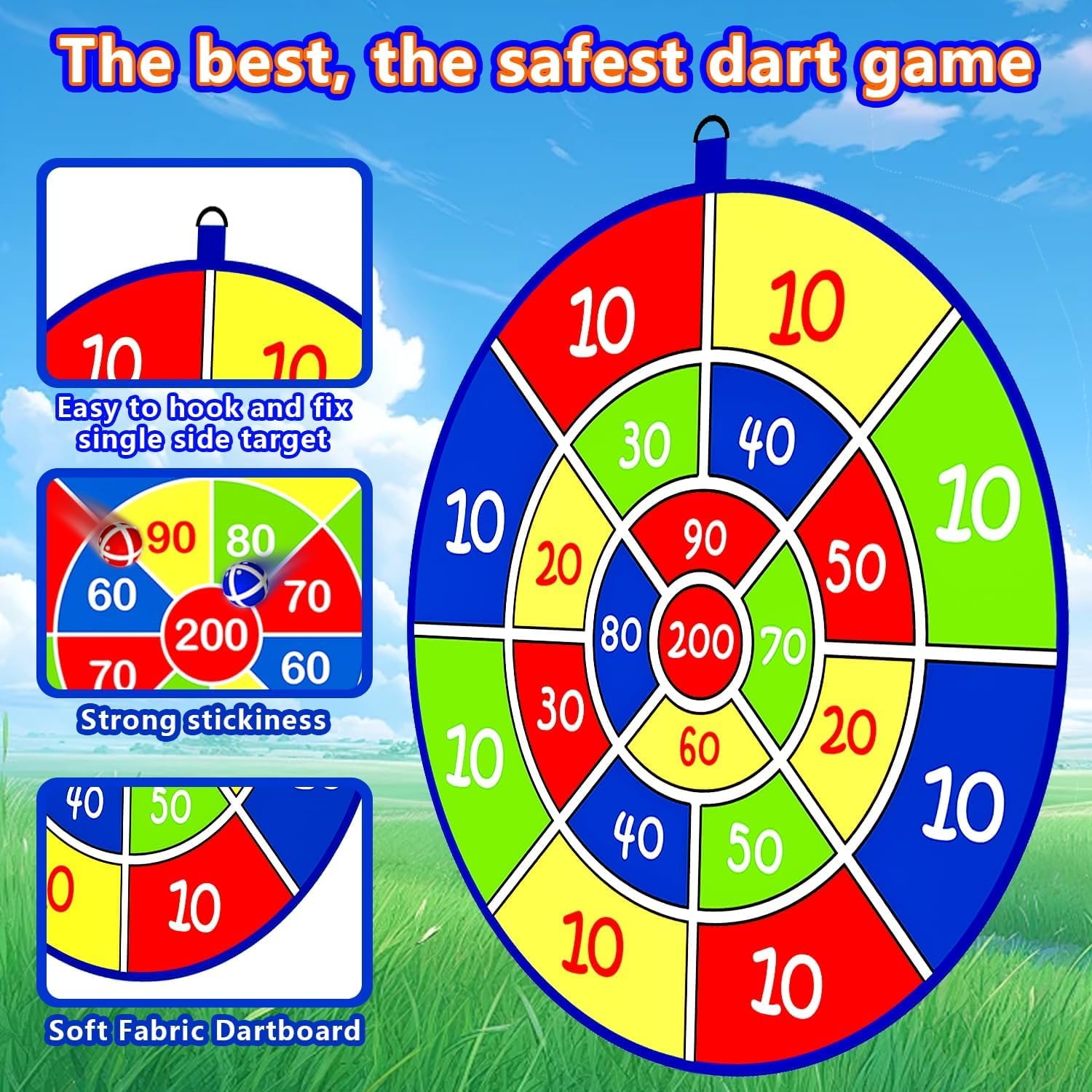 25.5 Inches freccette bifacciali per bambini,regalo ragazzo ragazza,giochi per interni ed esterni e bomboniere per feste di compleanno,adatto per ragazzi e ragazze di 3 4 5 6 7 8 9 10 11 12 anni(65cm)