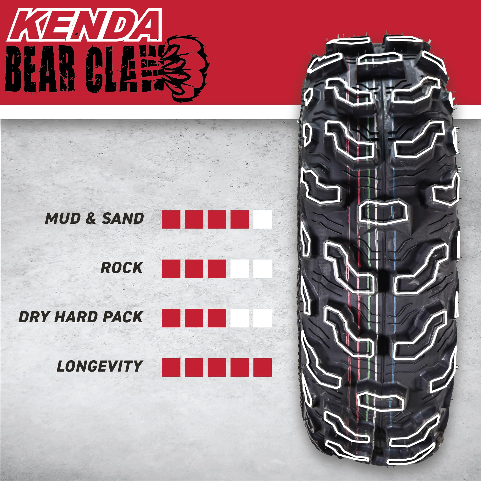 Amazon.com: Kenda Bearclaw EX K573-21x7-10 Front & 22x11-10 Rear