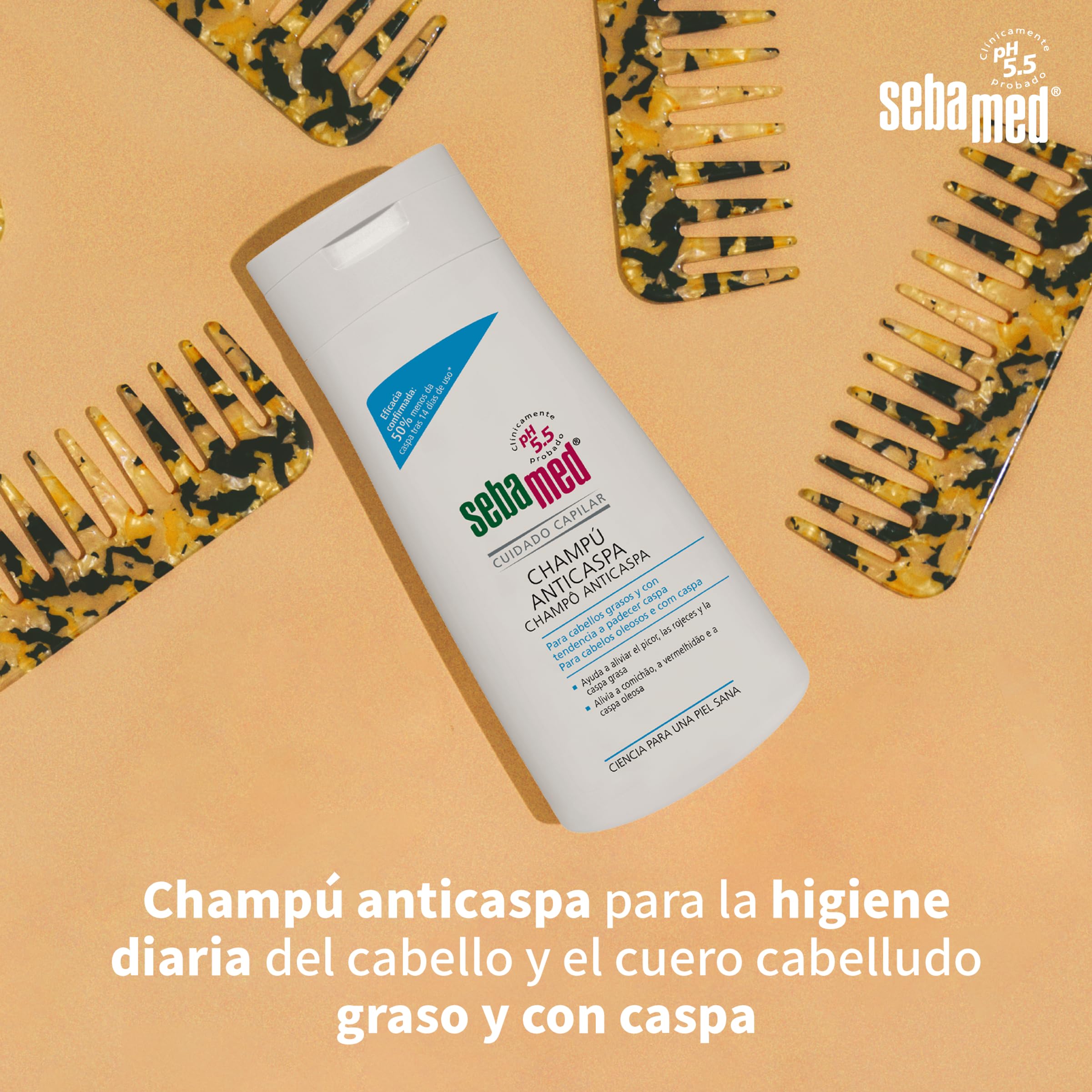 Sebamed Champú Anticaspa, Elimina la Caspa Grasa, Fórmula Extra Suave que Reduce el Picor e Irritación