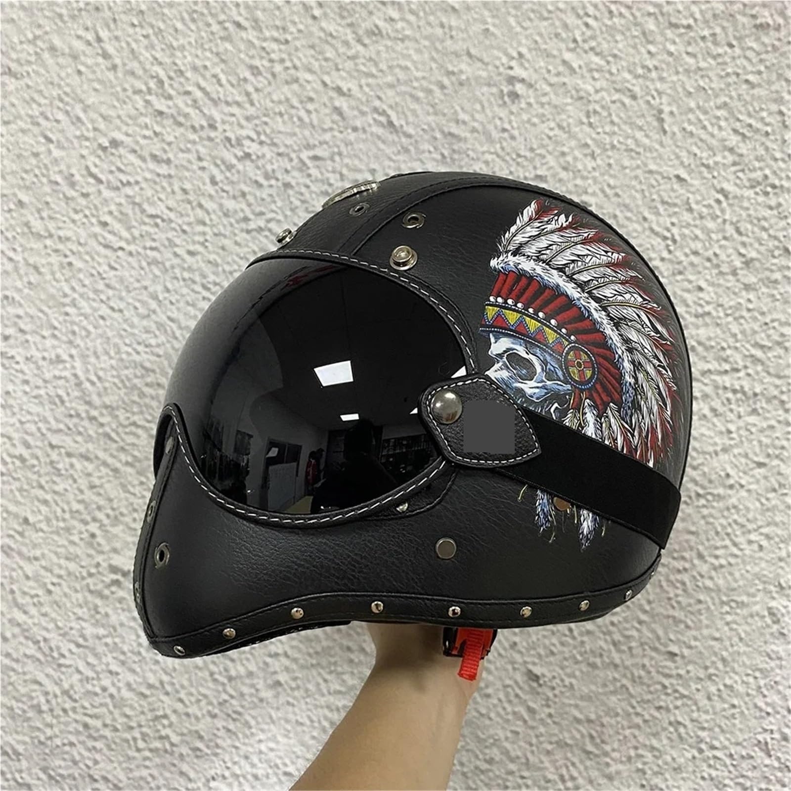 visera casco moto Gafas de motocicleta, cascos media cara con visera burbuja, parabrisas anti-UV, lentes casco abierto coloridos Accesorio Ajustable para Casco Integral(Black)