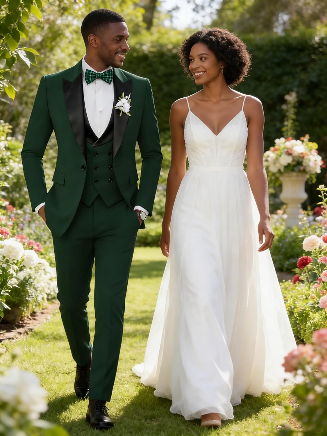 Mens Suit 3 Piece Tuxedo for Men Slim Fit Double Breasted Suit Wedding Prom Party Dinner Tuxedo with Tie - Image 5