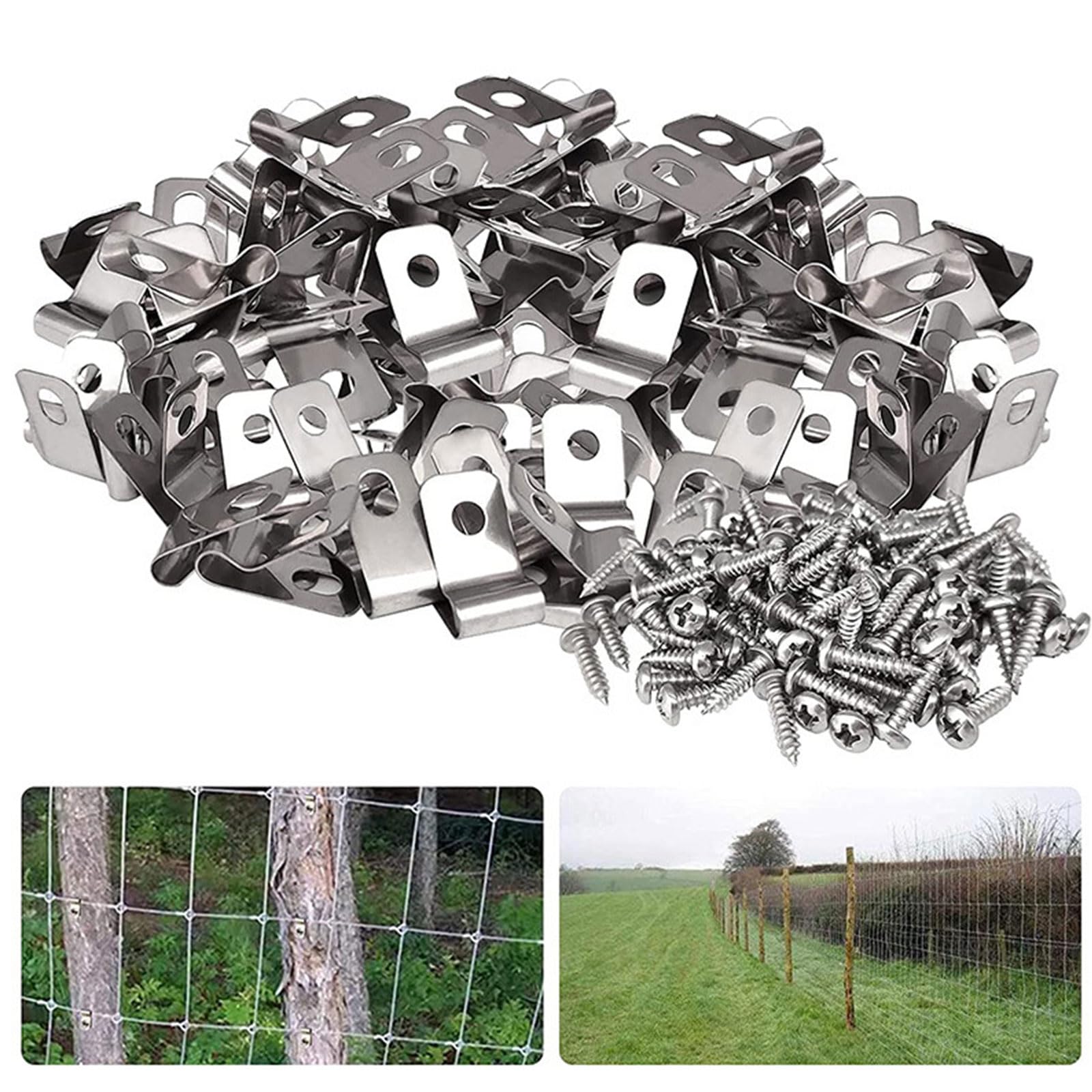 Fence Clips,100 PCS Wire Fence Clips Agricultural Fencing Mounting - View #12