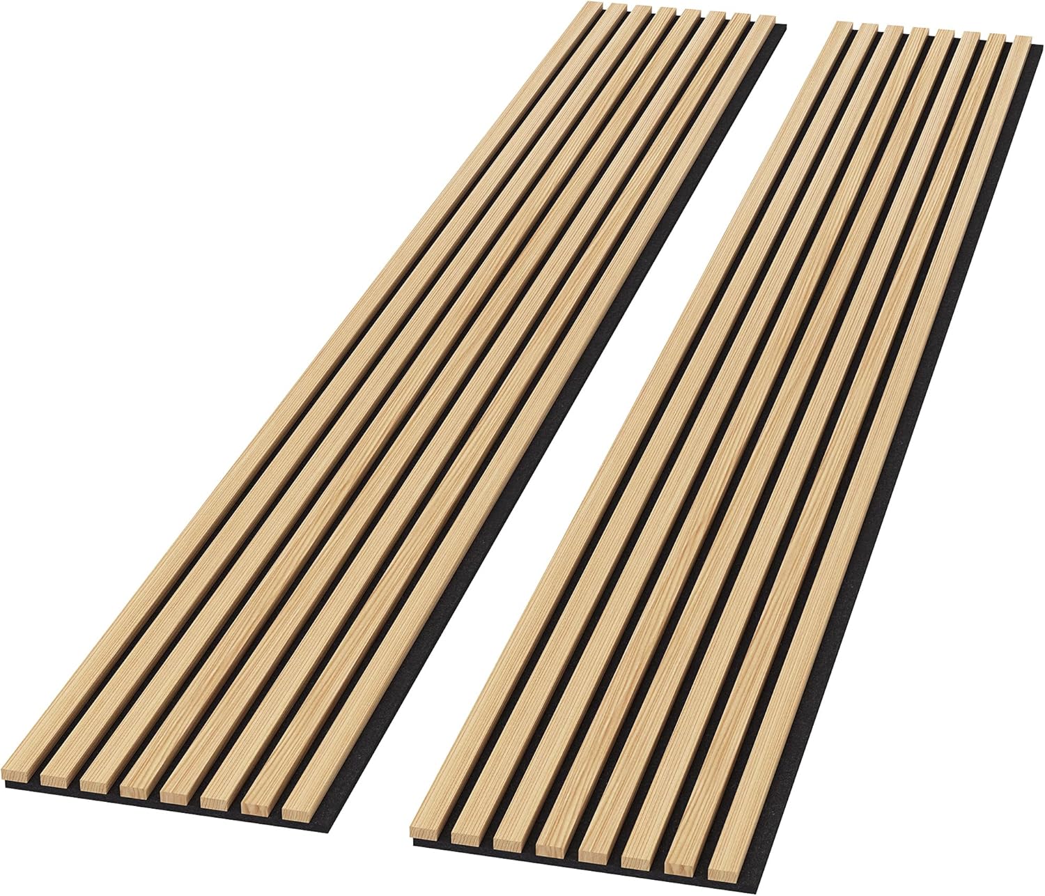 ROOMTEC 2 Pack Acoustic Solid Wood Wall Panels, 94.49” x 12.6” Soundproof Wall Panels, Wood Slat Wall Panels for Wall Decor (Natural Oak)