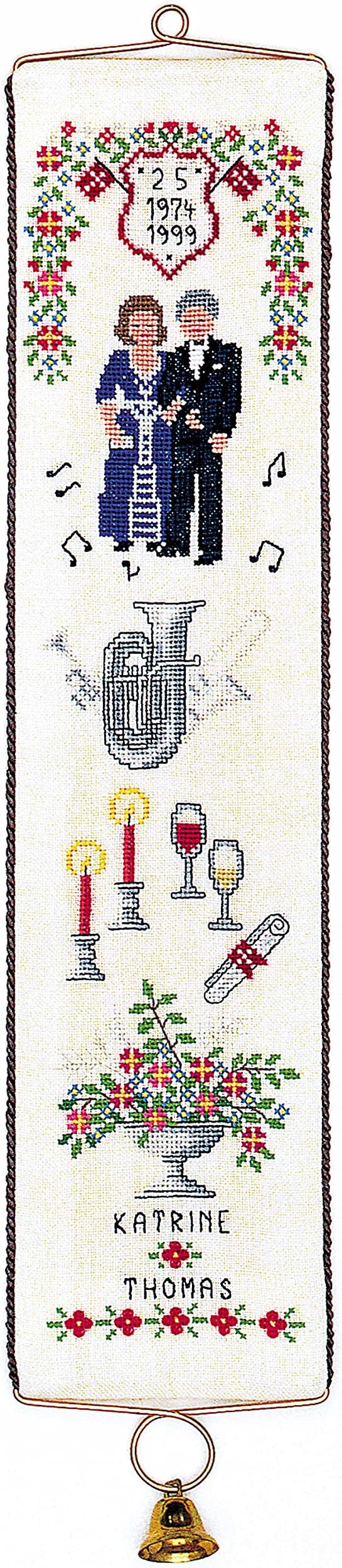 Silver Wedding Bellpull - Cross Stitch Kit