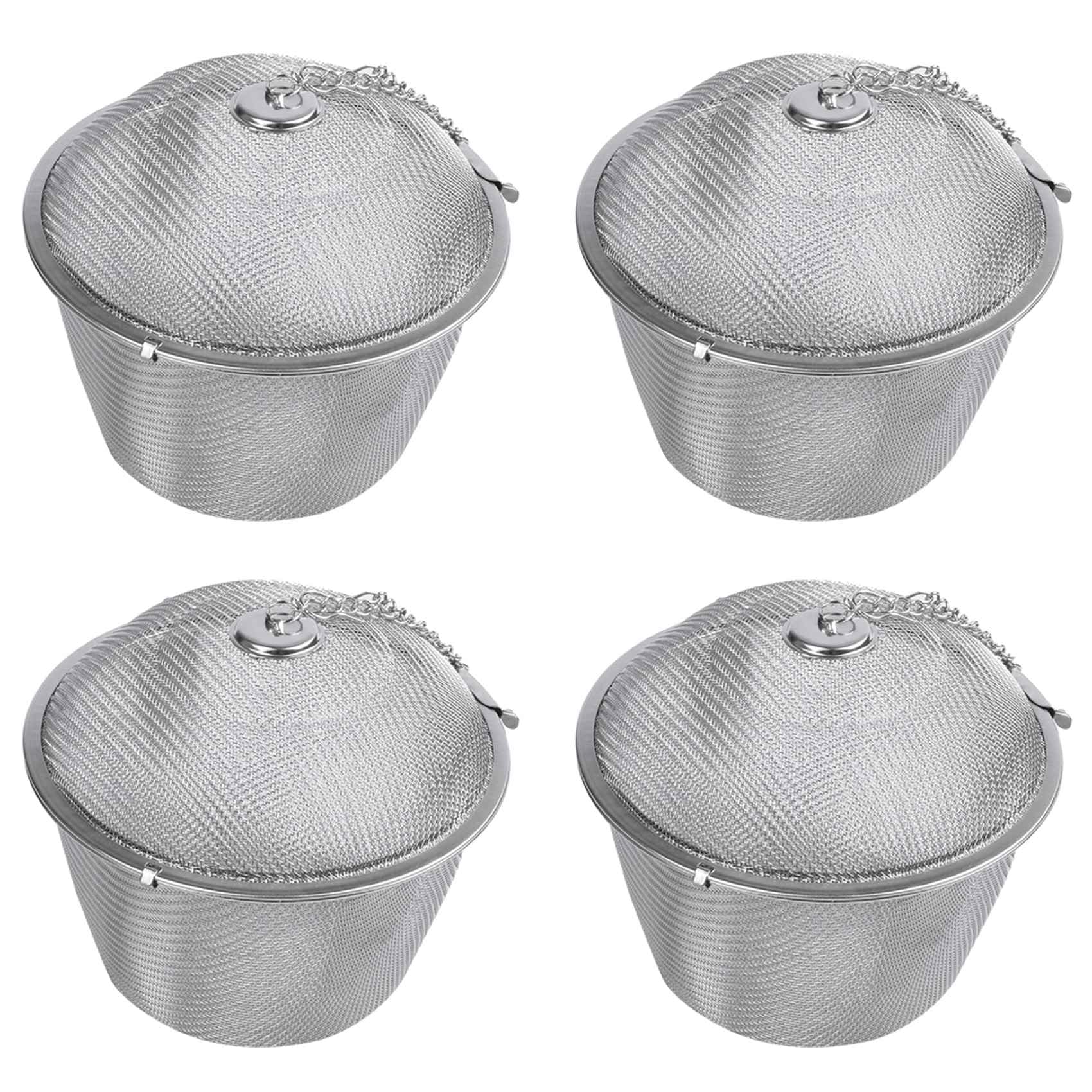 Infuseur a the en acier inoxydable avec chaine et maille extra fine lot de 4 crepines