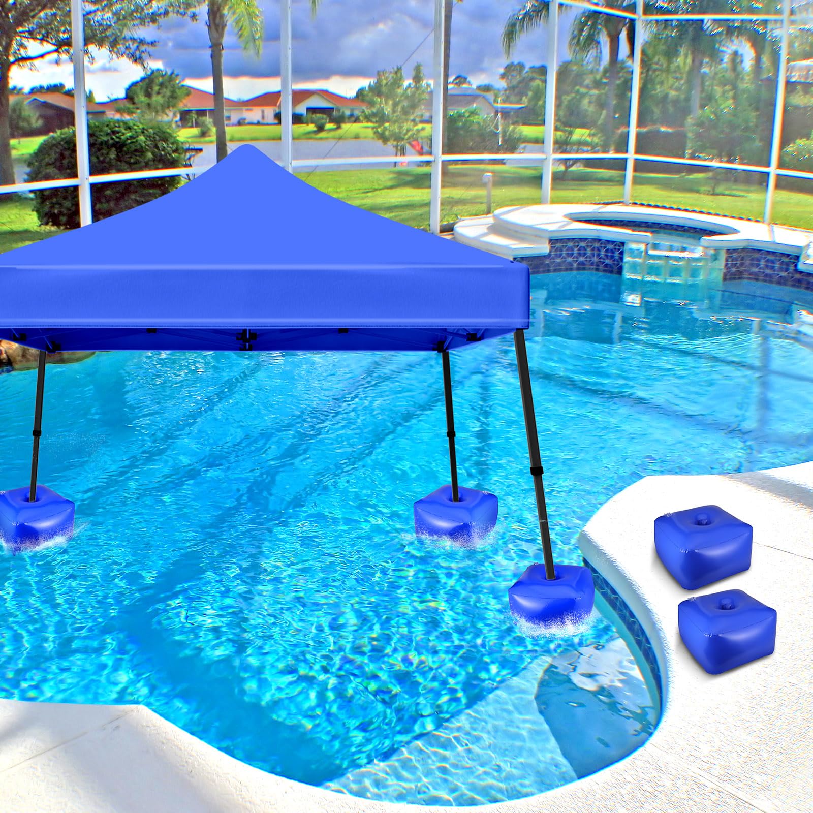 Water Shades For Canopy Inflatable Canopy Float Kit (Blue) - 4 PVC ...