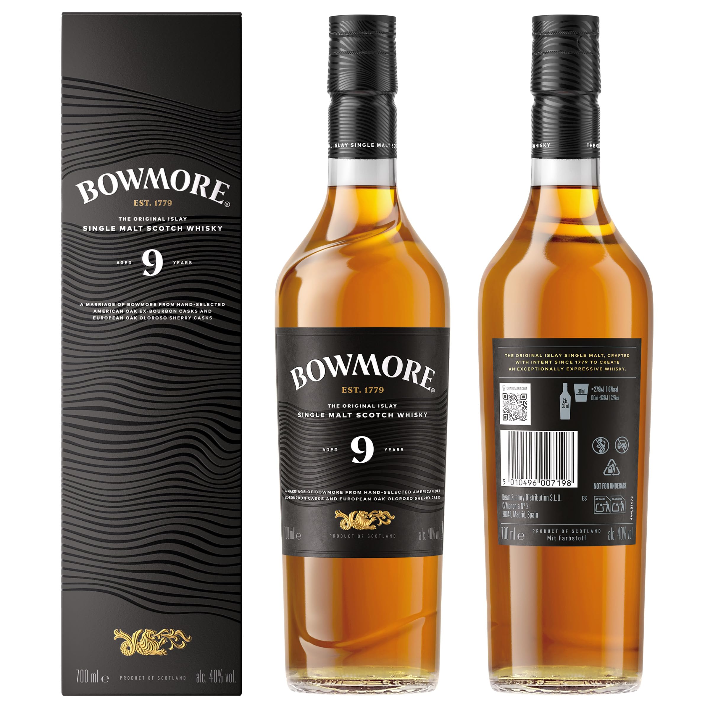 Amazon.co.jp: ボウモア 9年 40度 700ml [アイラ シングルモルト