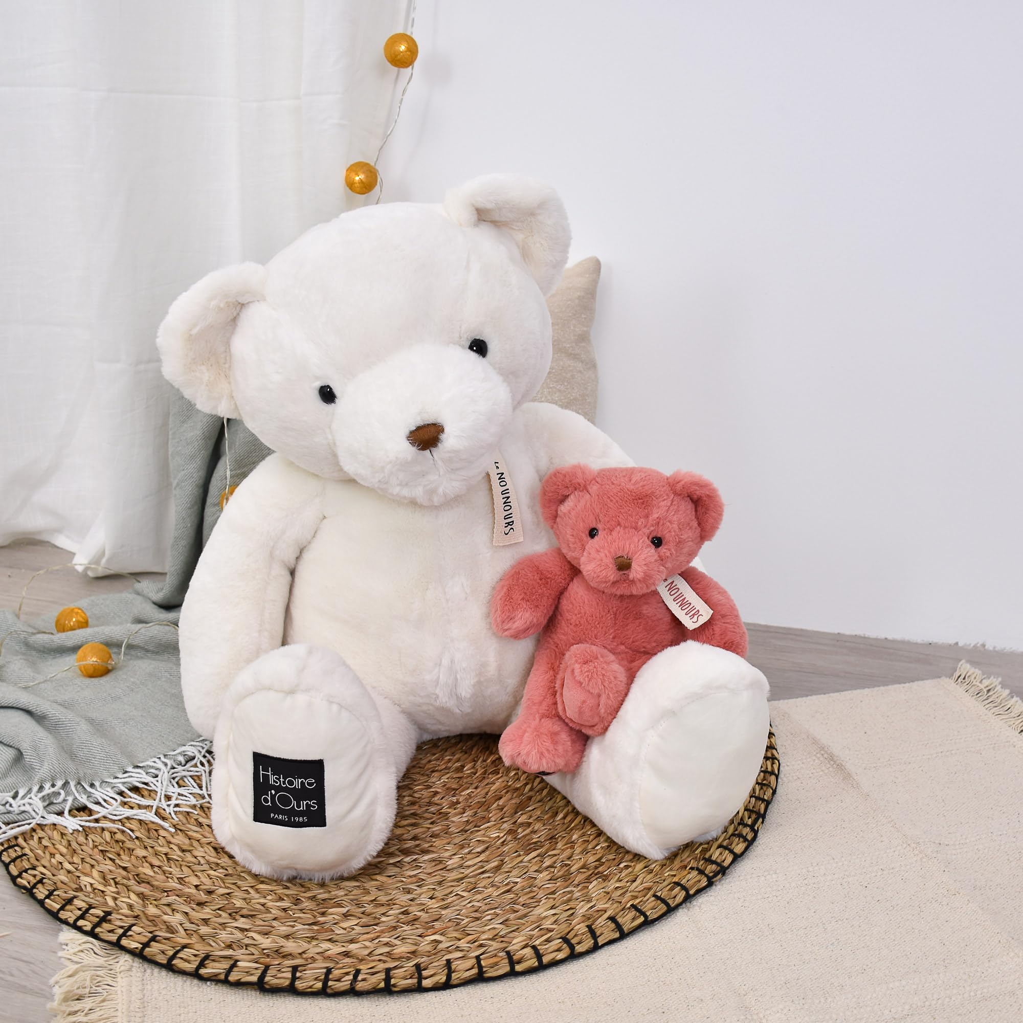Histoire d'Ours -Le Nounours Bianco 75 cm- Bianco - 75 cm - Regalo nascita - HO3222