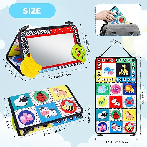 Miniatura 2 de Vasdoo Juguetes de espejo para bebé Tummy Time, juguetes sensoriales de alto contraste en blanco y negro, juguetes Montessori para recién nacidos
