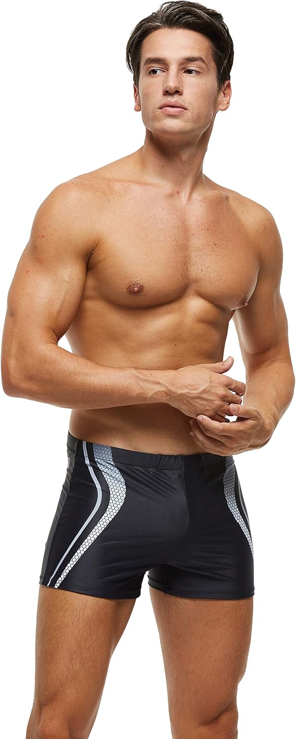 SALENT Mens Swim Briefs with Pouch Square Cut Athletic Swimming Shorts Swim Trunks Swimwear Board Short