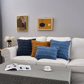 blue sofa pillows