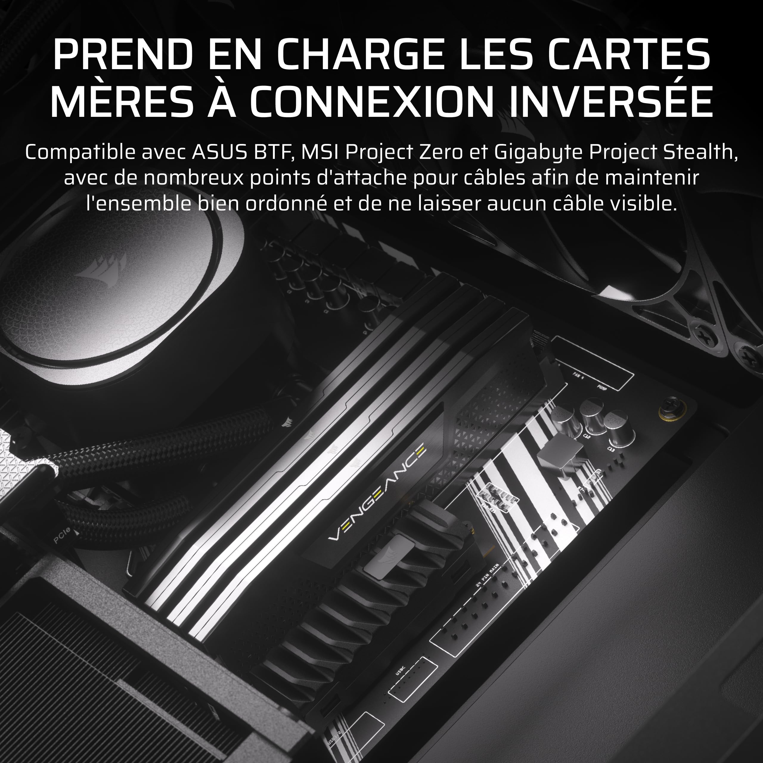 CORSAIR Frame 4000D Wood RS Boîtier PC Moyen-Tour – Noir & Noyer