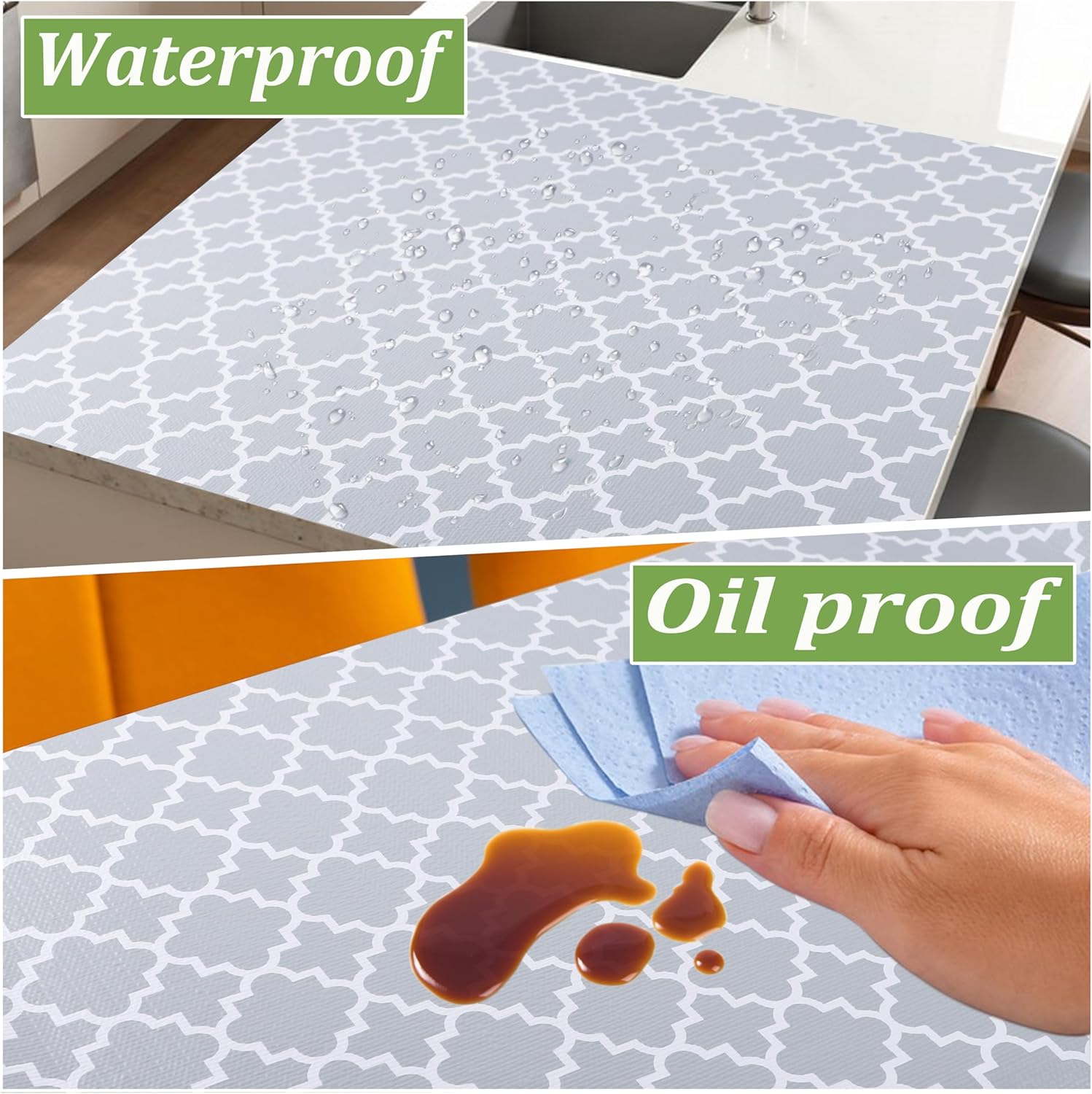 Shelf Liner 20 Inch Wide X 20 Ft Non Adhesive Cabinet Drawer Liner Non Slip Waterproof Pantry Shelves Mat for Refrigerator Closet Cupboard Kitchen Bathroom