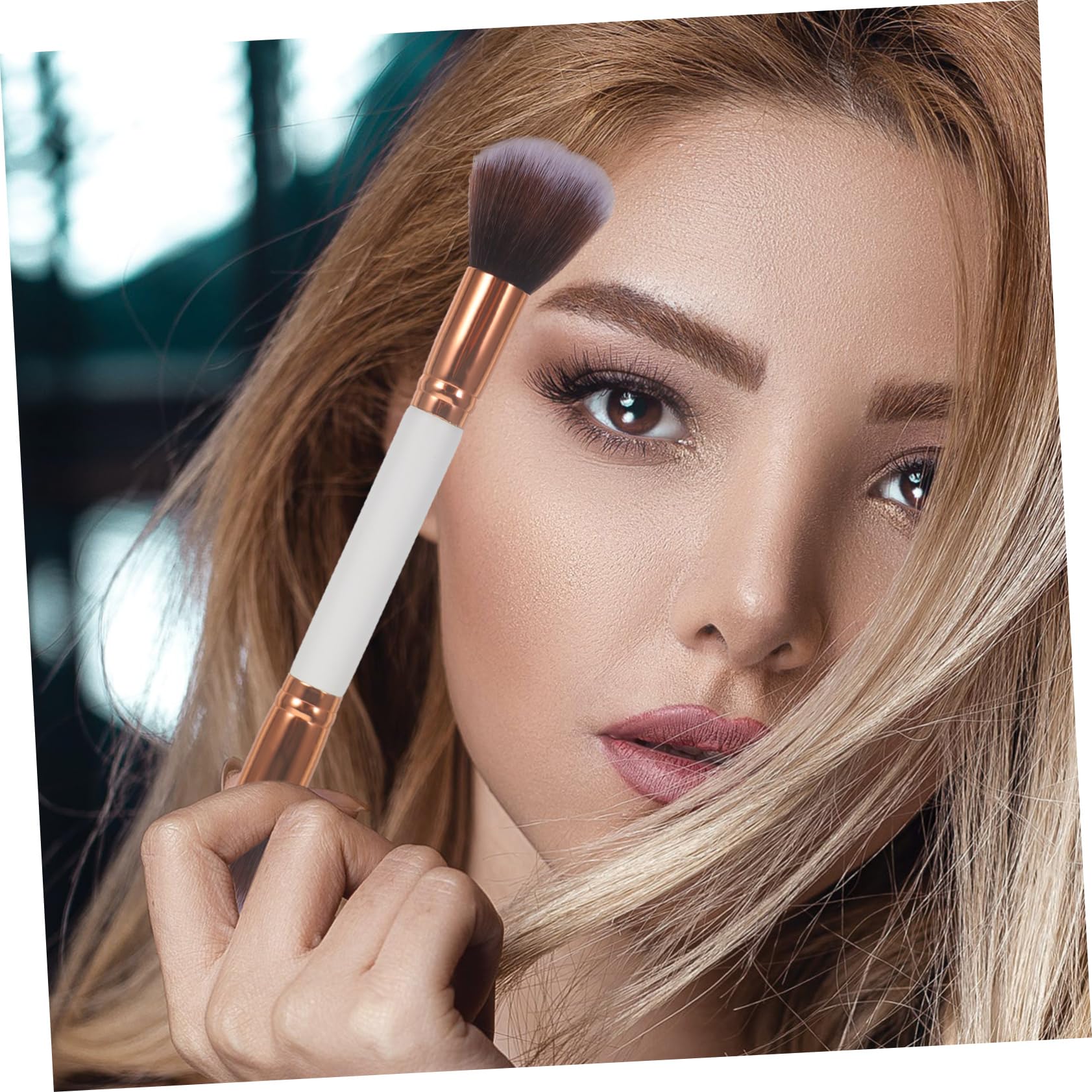 Healeved Set Di 3 Pennelli Per Il Trucco 6 Pezzi Con Manico in Legno A Doppia Estremità E Setole in Nylon Per Cosmetici Da Donna Per Il Trucco Quotidiano