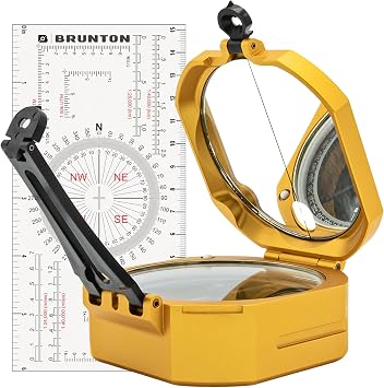 Brunton Standard Transit Azimuth Gold + Map Multi-Tool Card, Professional Geology & Field Mapping Bundle
