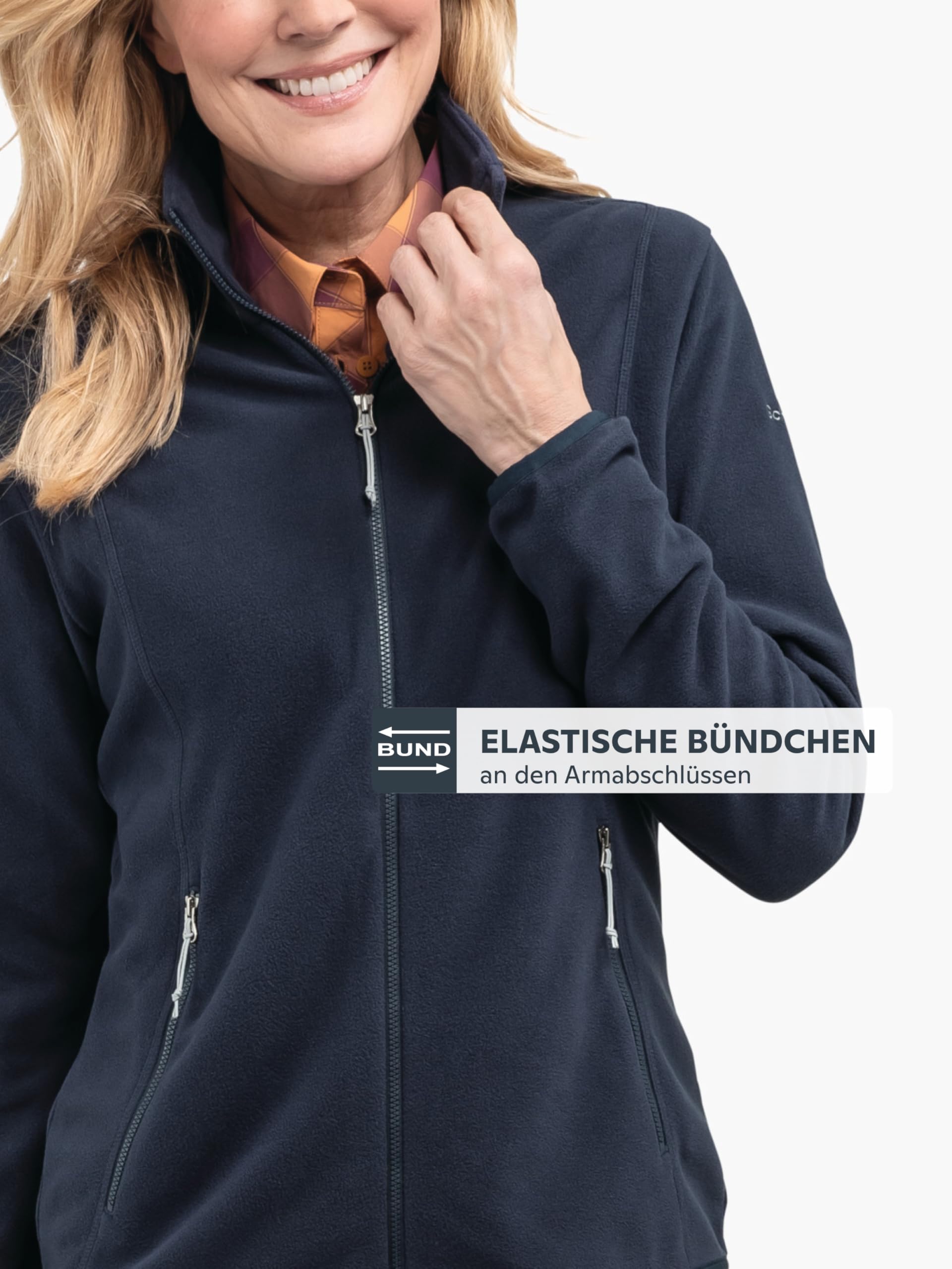 Schöffel Damen Fleece Jk Style Ash WMS, leichte Fleecejacke aus wärmendem Tecnopile, schnelltrocknende Outdoorjacke mit 2-Wege-Stretch