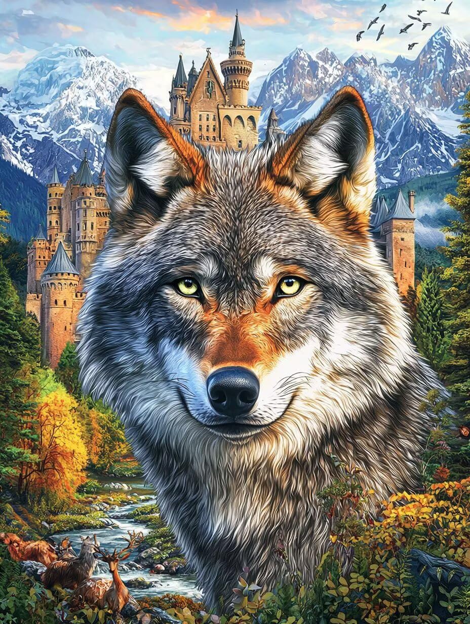 WEISHIWE Dipingere con i Numeri Adulti Lupo animale, 80x100cm s-189 | Paint by Numbers Kit con Pennelli e Acrilico Pigmento, Fai da te Olio La Pittura di Numeri Kit, Decora la Casa, senza Cornice