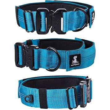 SparklyPets Bungee Wide Dog Collar with Handle ? Quick Release Thick Dog Collar for Large Dogs and Extra Soft Dog Collars for Medium Dogs (Medium (14