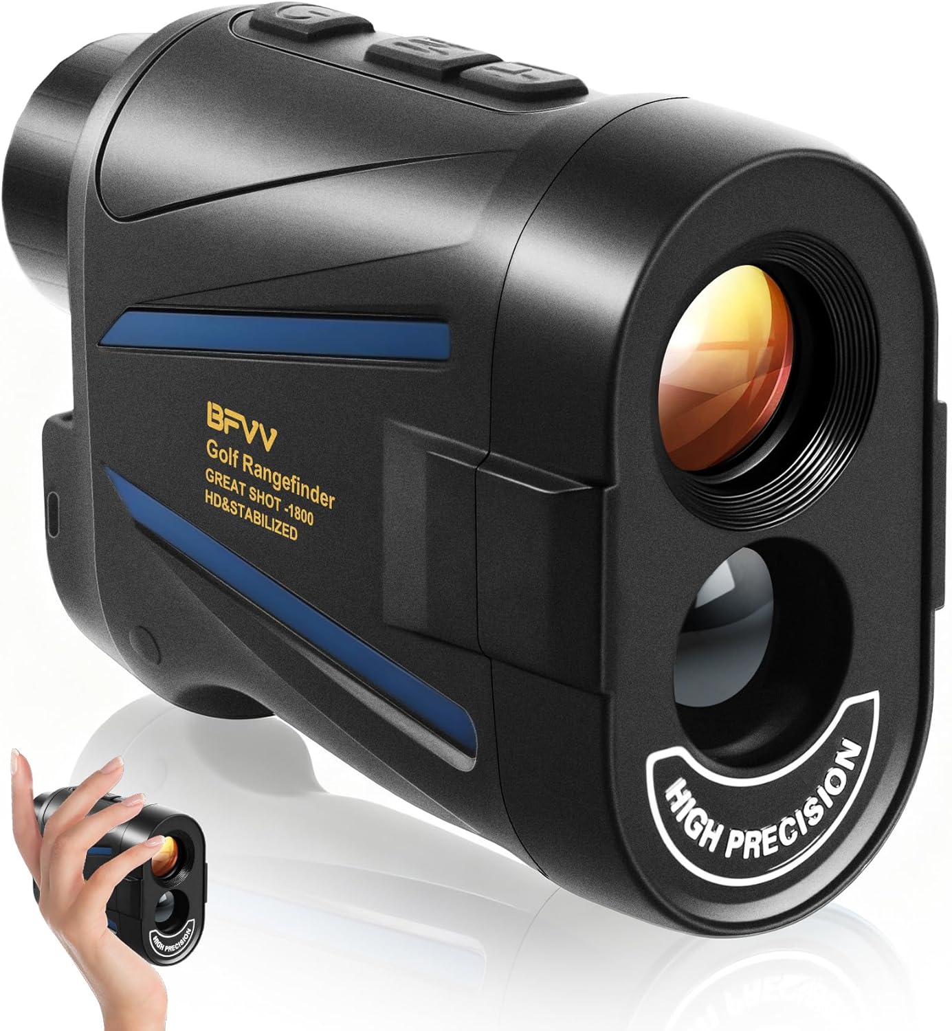 Golf Rangefinder with Slope, 2000 Yards Laser Range Finder, 6X Magnification, Flag Pole Locking Vibration, Rechargeable Battery with Magnet Stripe, Golf Accessories for Men Women