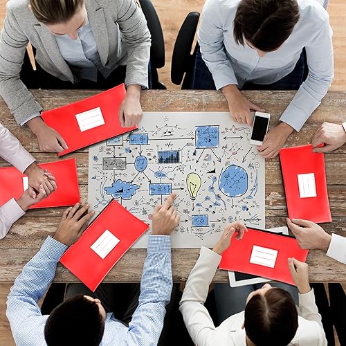 Miniatura 6 de Paterr 6 bolsas de dinero con cremallera, de piel sintética, bolsa de seguridad para dinero, soporte para recibos, cartera con etiqueta para dinero