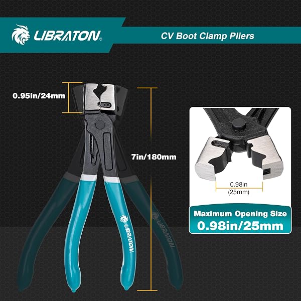 LIBRATON Car Clamp Pliers, Click&Clic-R Hose Clamp Pliers, 180mm Spring Construction Pliers, Easy to Install and Remove, for Car Maintenance - 2
