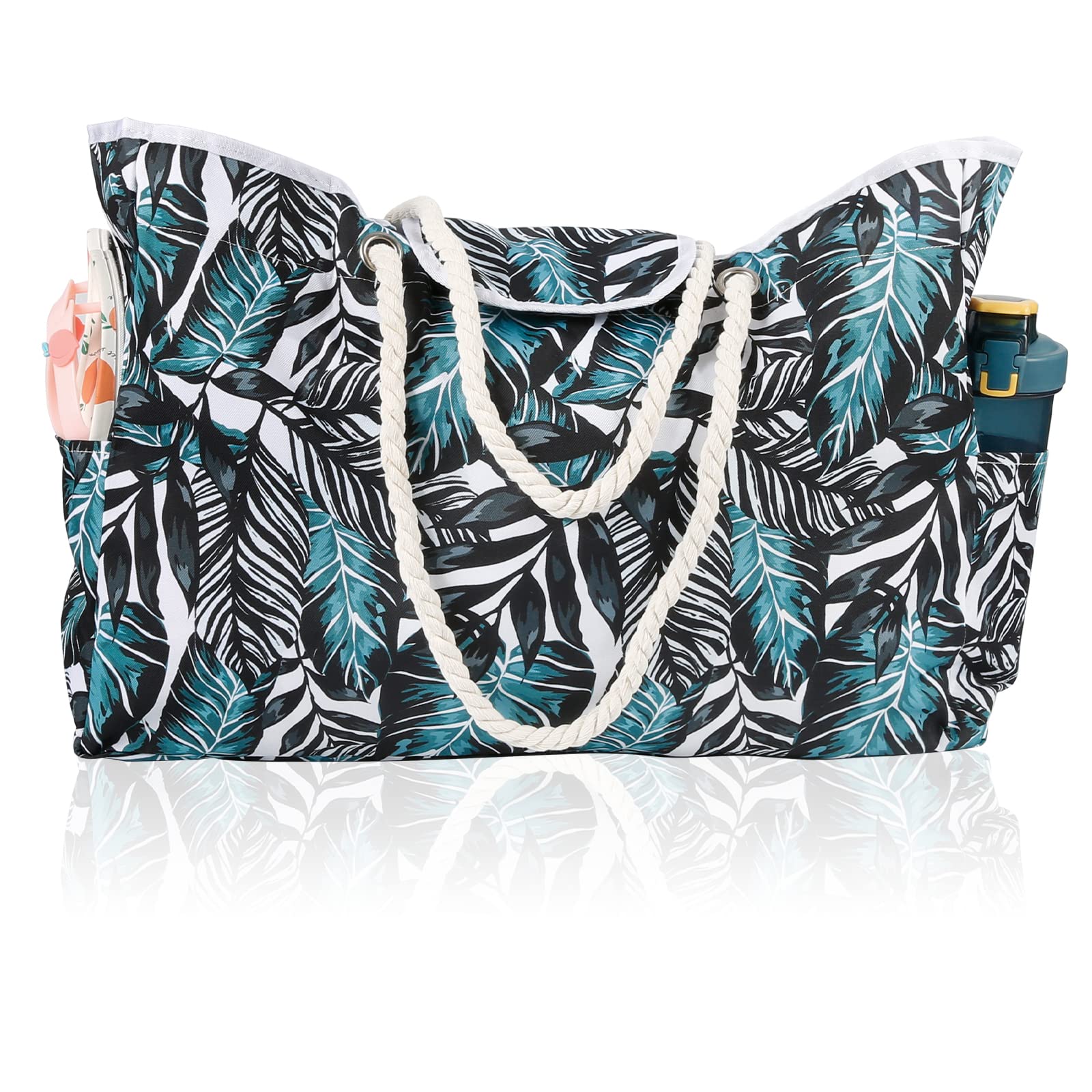 Comius Sharp Bolsa de Playa Extragrande para Mujer, Bolsa de Playa Antirrobo con Bolsillo Interior, XXL Bolsa de Natación Familiar para Playa Piscina Gimnasio Viaje