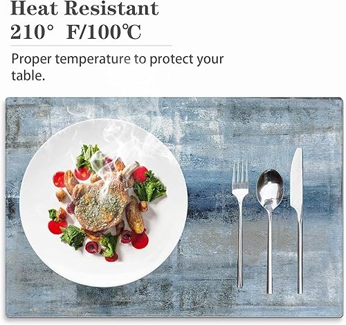 Miniatura 6 de Juego de 4 manteles individuales de arte abstracto para interiores, manteles individuales modernos de lino, lavables, impermeables, resistentes al