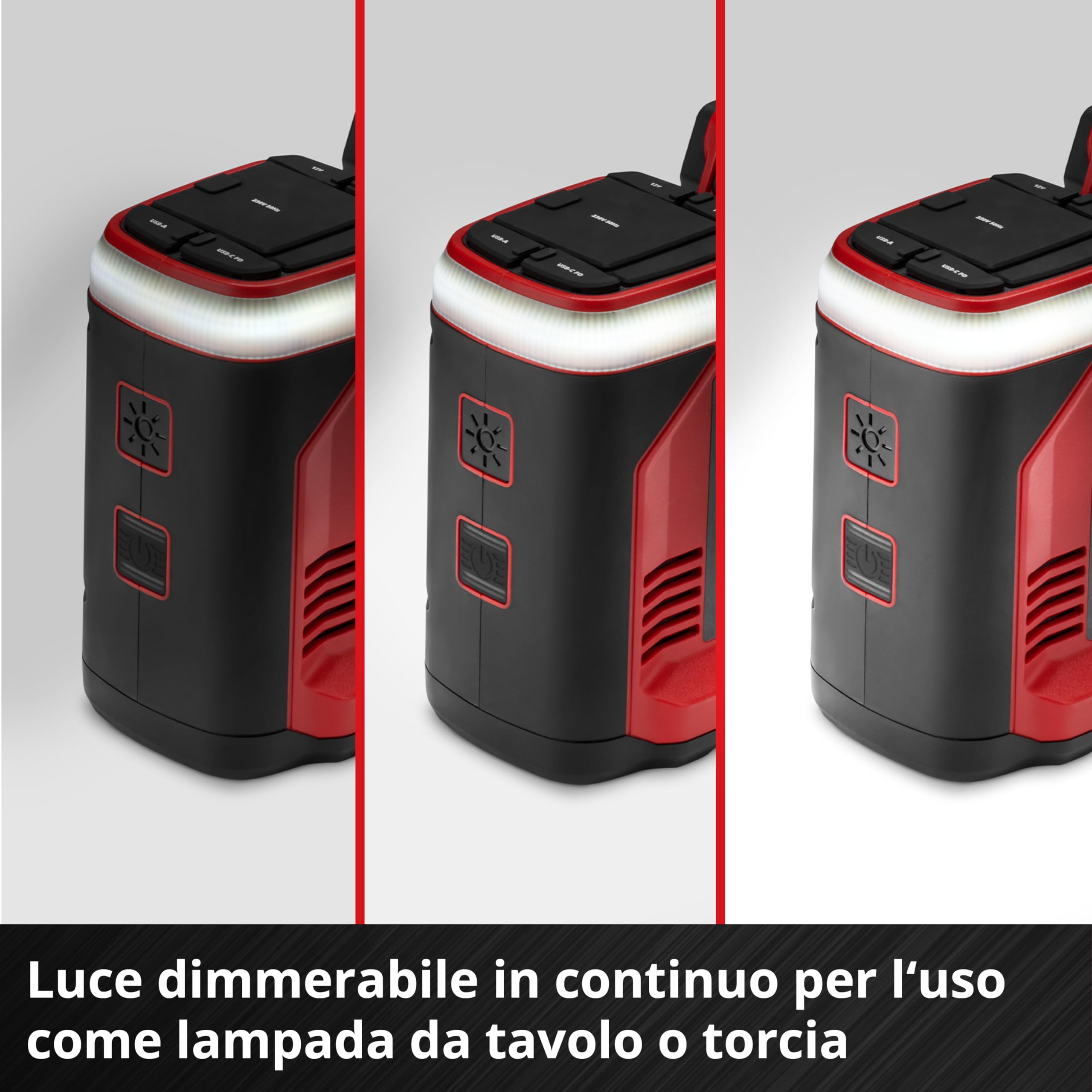 Einhell Stazione di alimentazione a batteria TE-ES 18/150/1 Li-C-Solo Power X-Change (18 V, inverter, collegamento 230 V e 12 V, collegamento USB-A e USB-C-PD, funzione di ricarica, senza batteria)