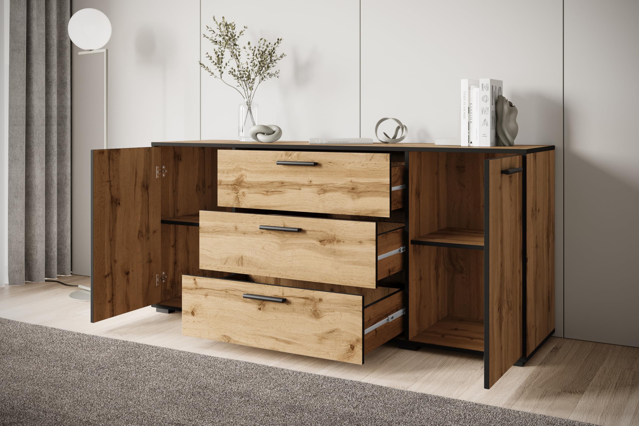 MINIO go for it - Kommode TOGA, Sideboard 150 cm Breit mit Schubladen