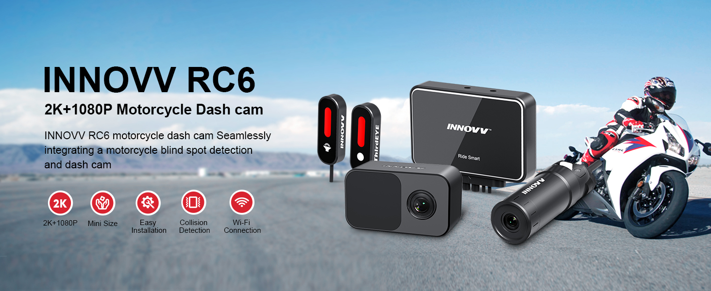 INNOVV Telecamera da moto RC6 e assistente ad angolo morto con moto