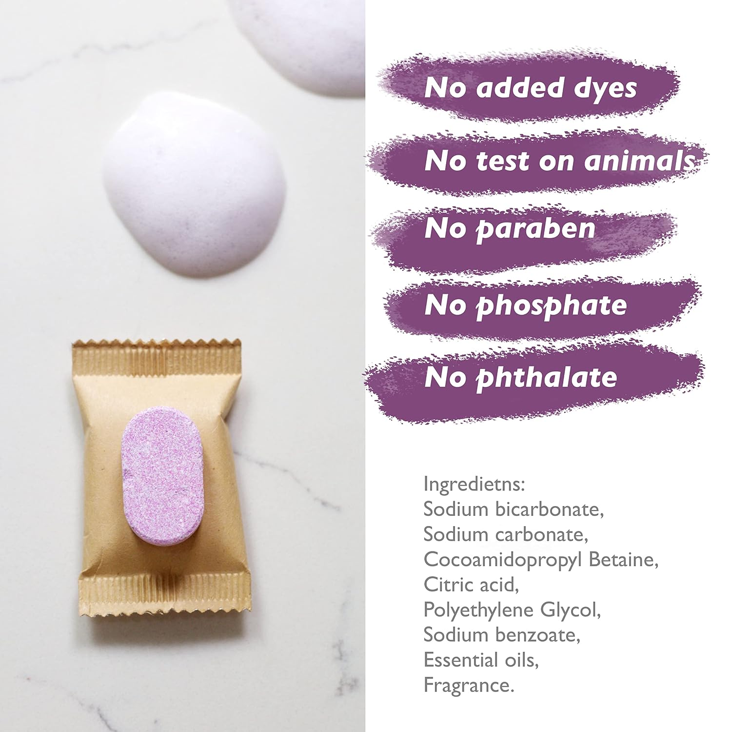 EKR Foaming Hand Soap Refills Tablets 2021 updated (Lavender, 20tabs)