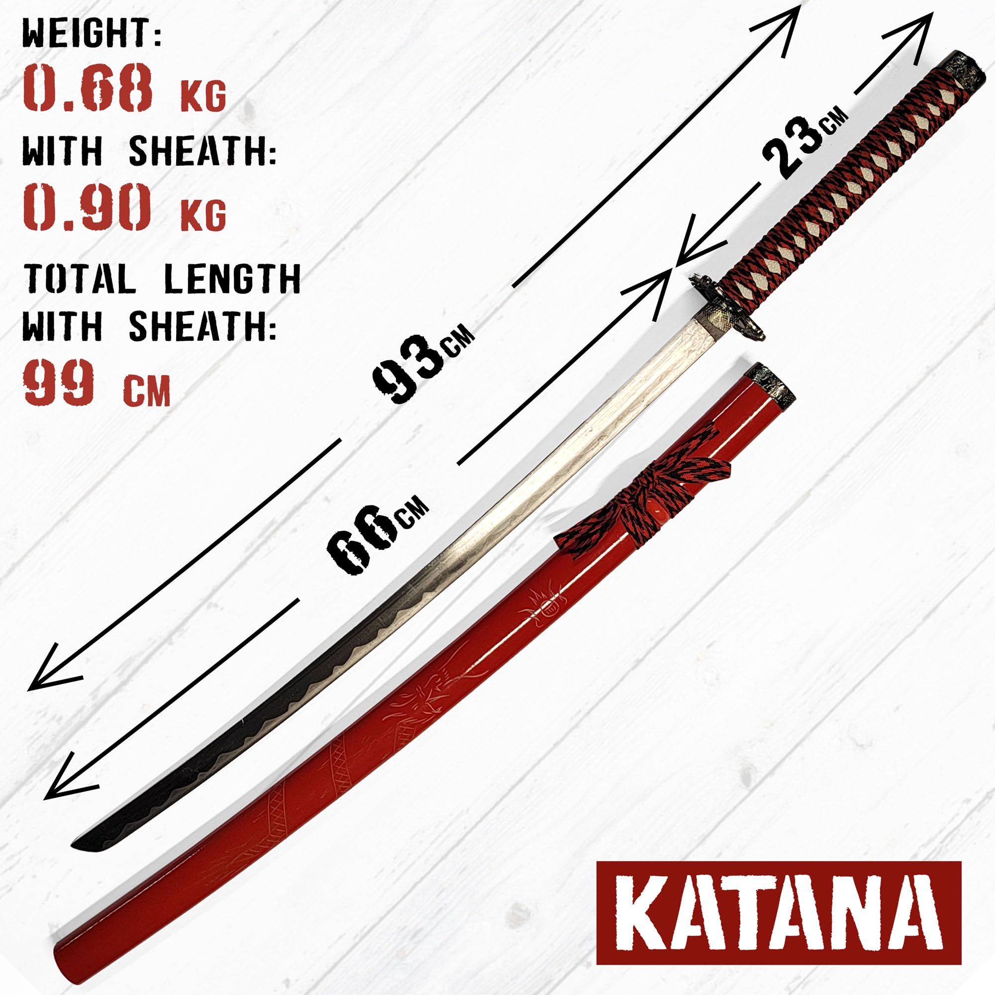 Demon Slayer - Kamado Tanjirou's Schwert, Katana – Kamado Tanjiro Katana Nichirin Sword, Animeschwert für Tanjiro Kostüm