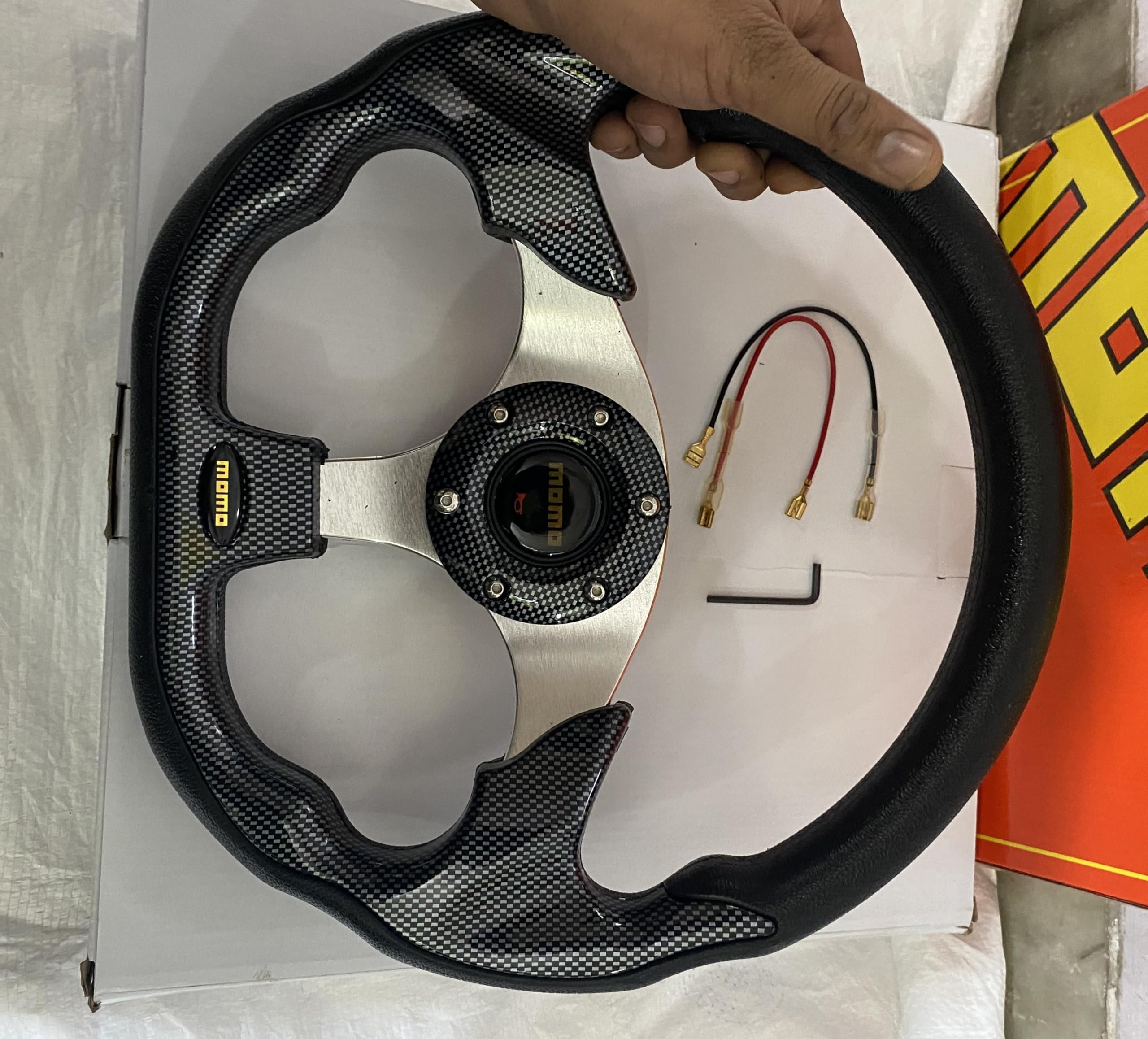 D-SHAPE MOMO CARBON STEERING 12INCH Look Rally Race Off Road with