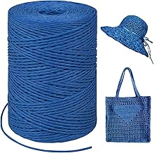 LEREATI Rafia per Uncinetto per Borse, 1.5mm x 300m Cordino per Borse Uncinetto, Raffia Nastro Regalo Rafia Naturale, Filato per Borse Uncinetto, Cappello, Confezioni Regalo, Fai da Te Artigianato