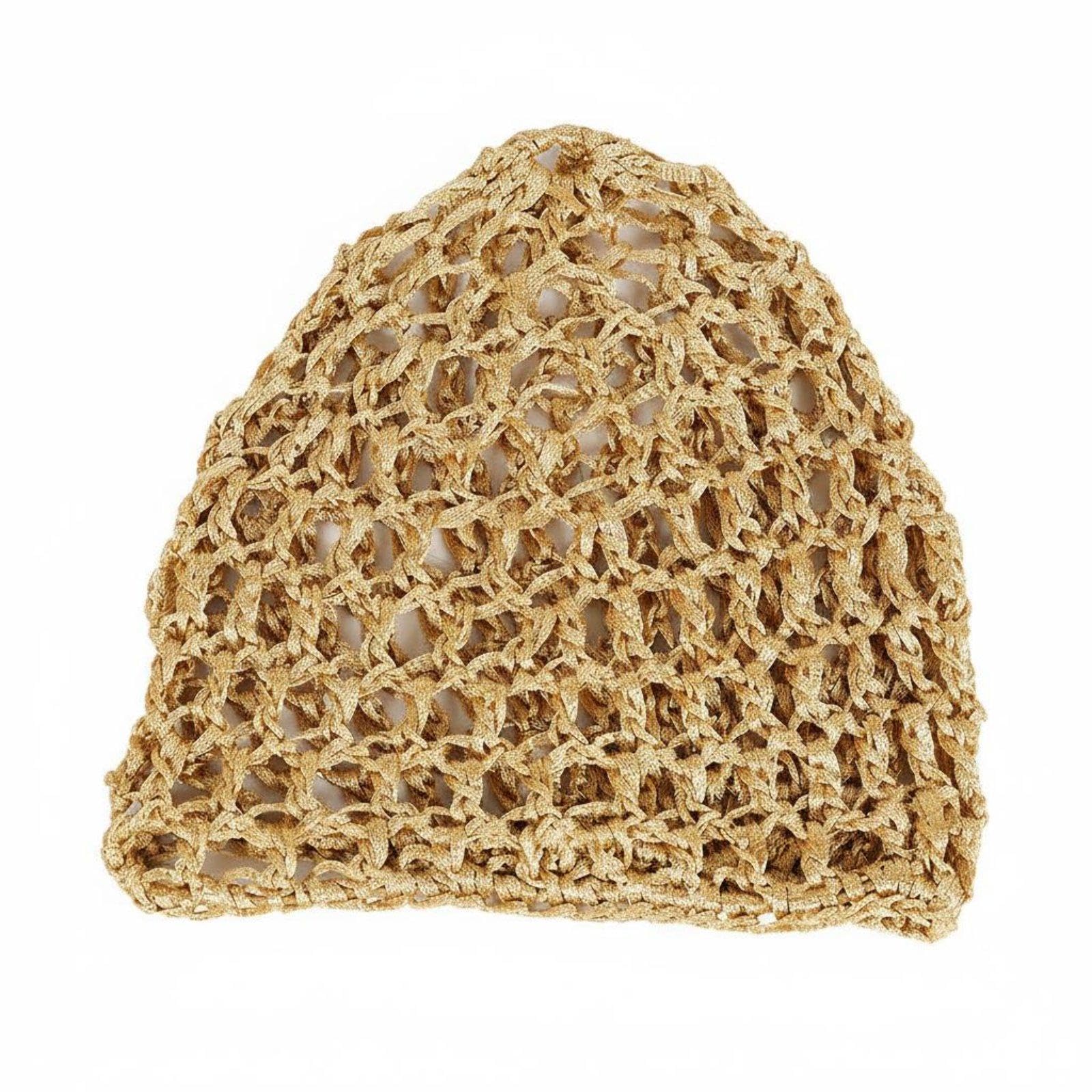 Hollow out Knit Cap Breathable Hollow out Head Cap Fit Mesh Skullcap for Women, Men, Casual Wear, Sleeping, Food Service Khaki-image-22