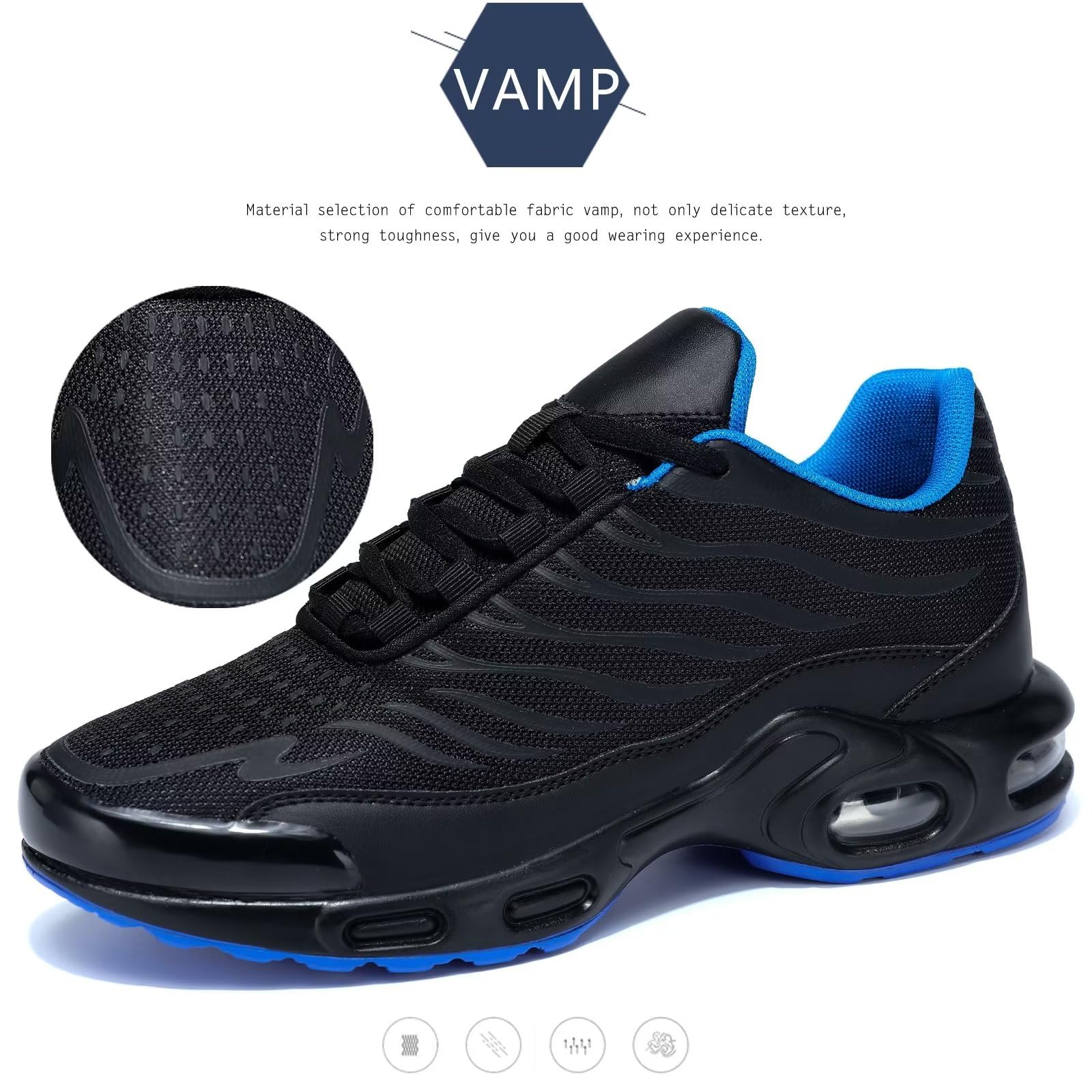 KEEZMZ Men's Running Shoes Air Low Top Sneakers for Fashion Tennis Sport Fitness Cross Trainers, Ventilated Insoles, Cushioning Sole, Comfortable Inner Lining